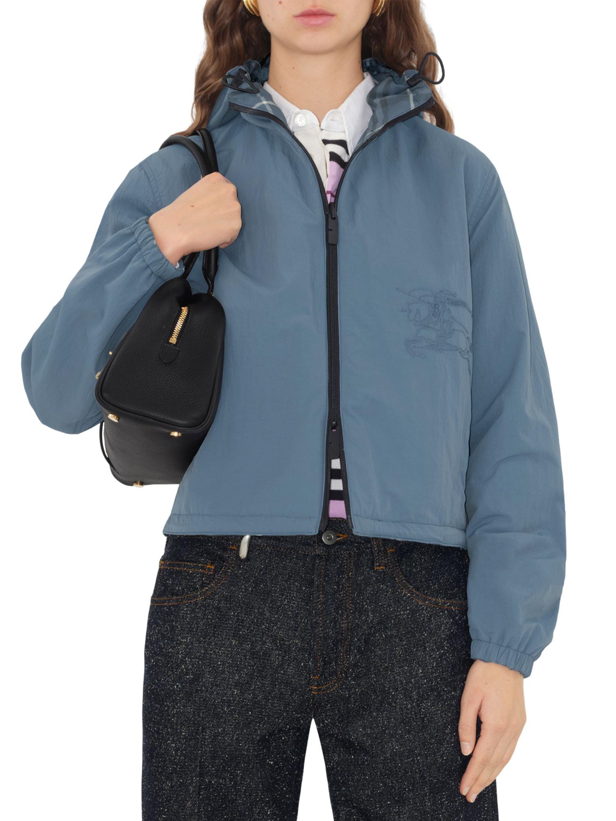 Burberry Check Zip Hooded Jacket | Saks Fifth Avenue