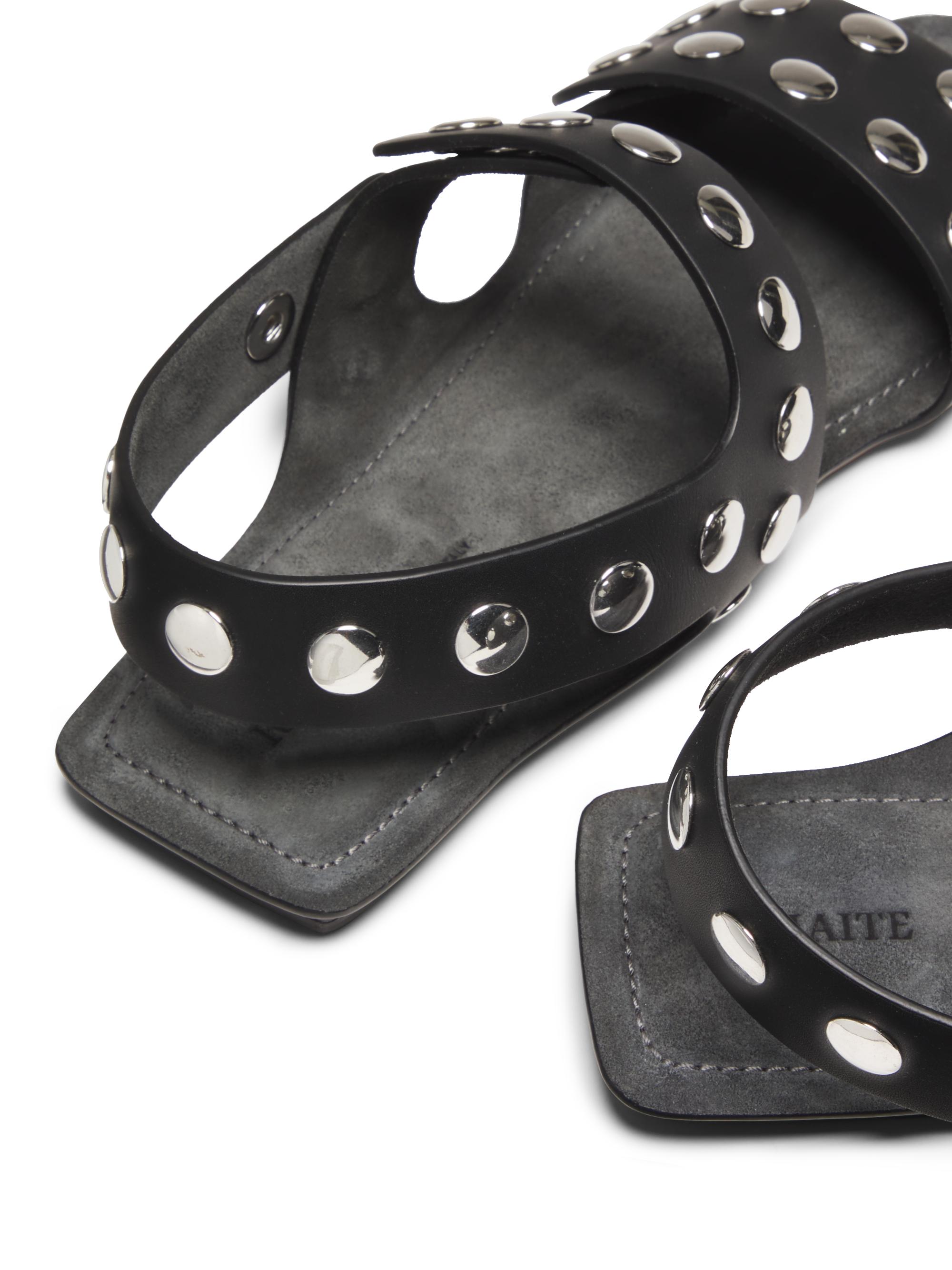 Khaite Boden Leather Studded Sandals | Saks Fifth Avenue display picture 3