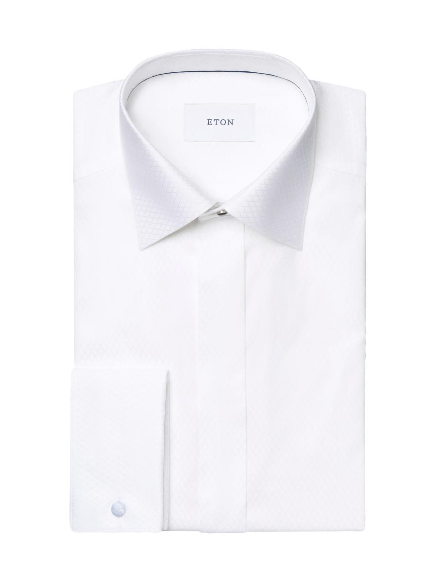 Eton Men's Slim-fit Textured Fly-front Formal Shirt In White