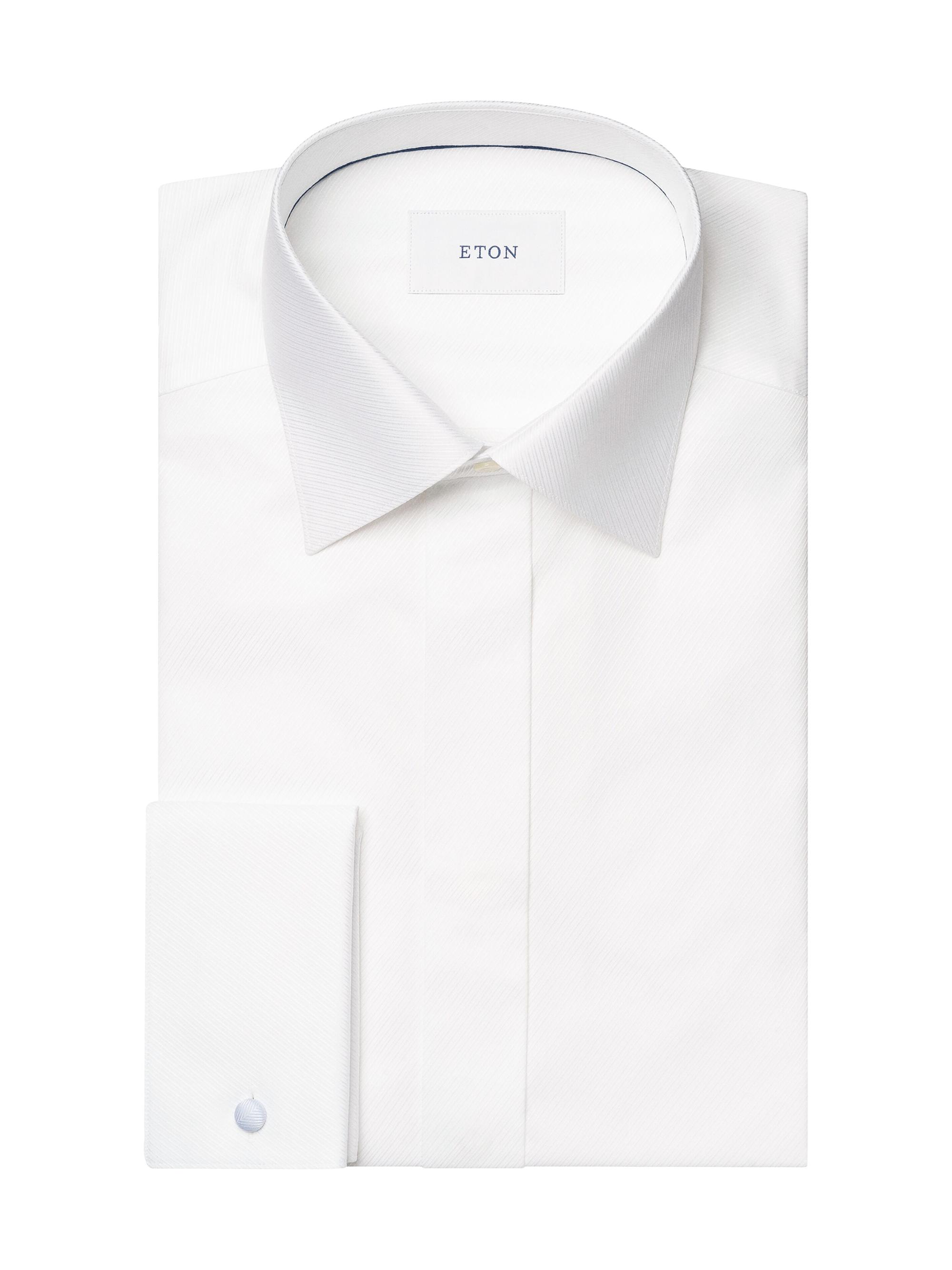 Eton Men's Jacquard Cotton Twill Contemporary-Fit Shirt - White