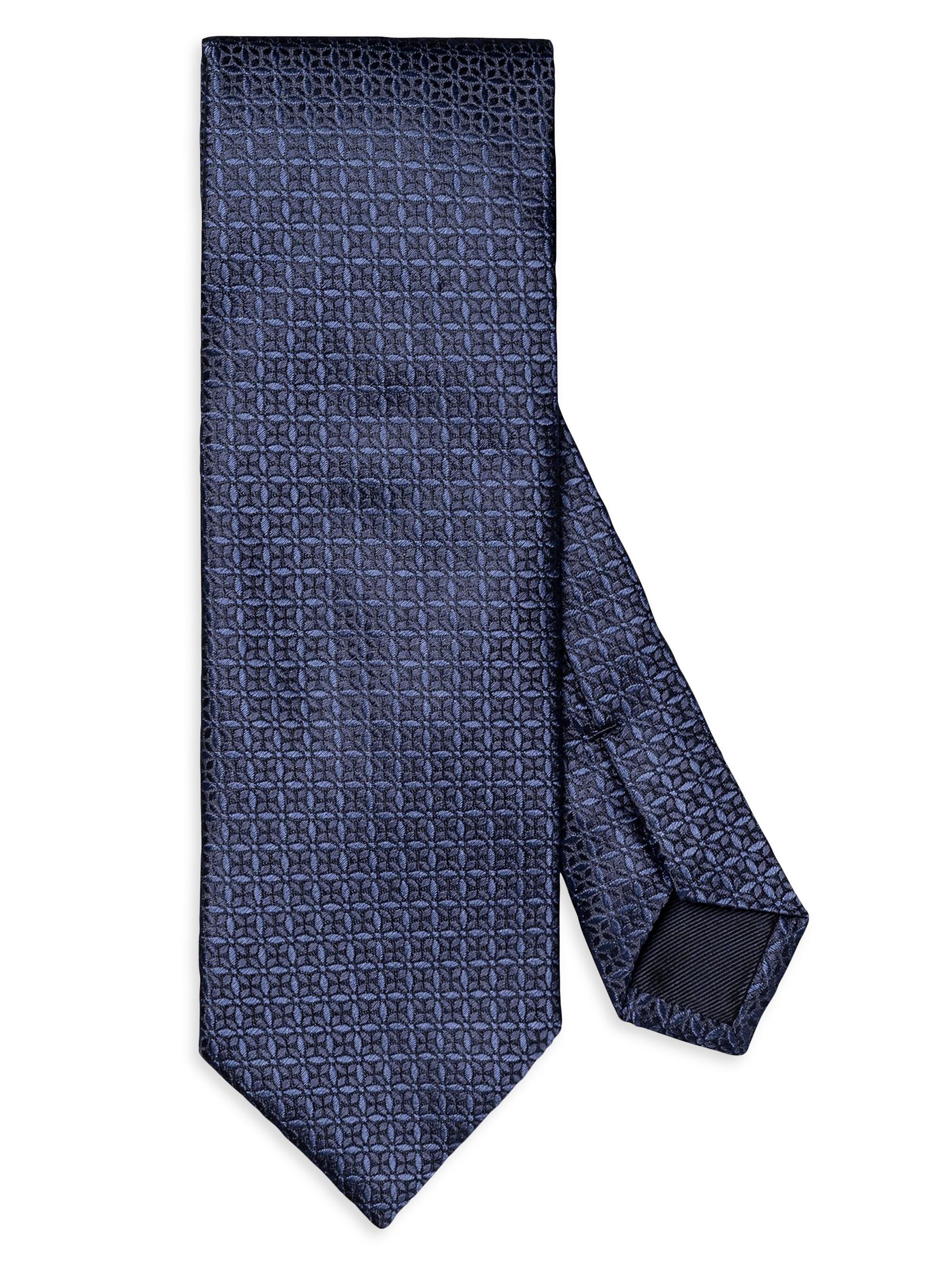 Eton Men's Geometric Silk Tie - Blue