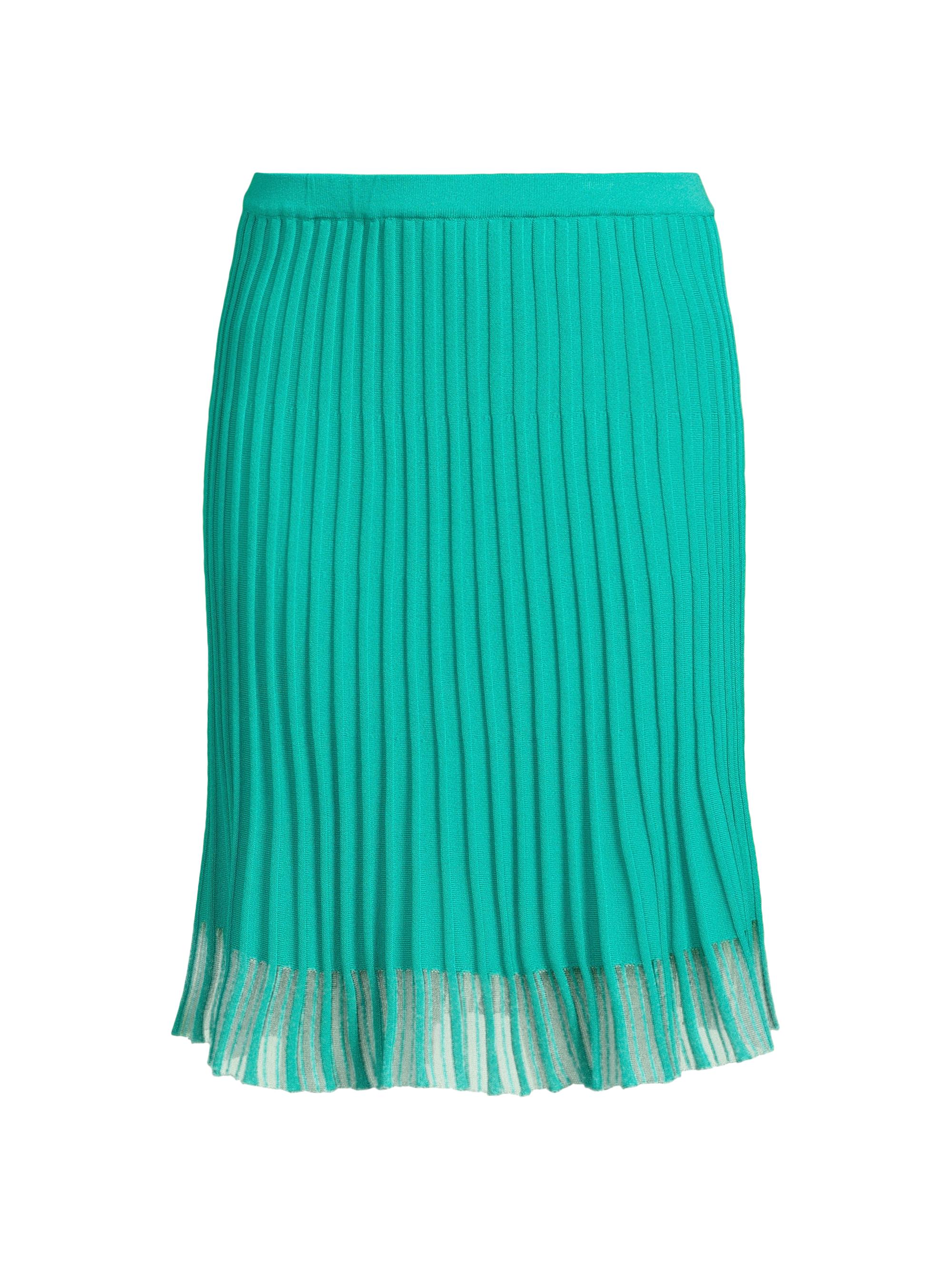 Ming Wang Women's Rib-Knit Skirt - Emerald Awe