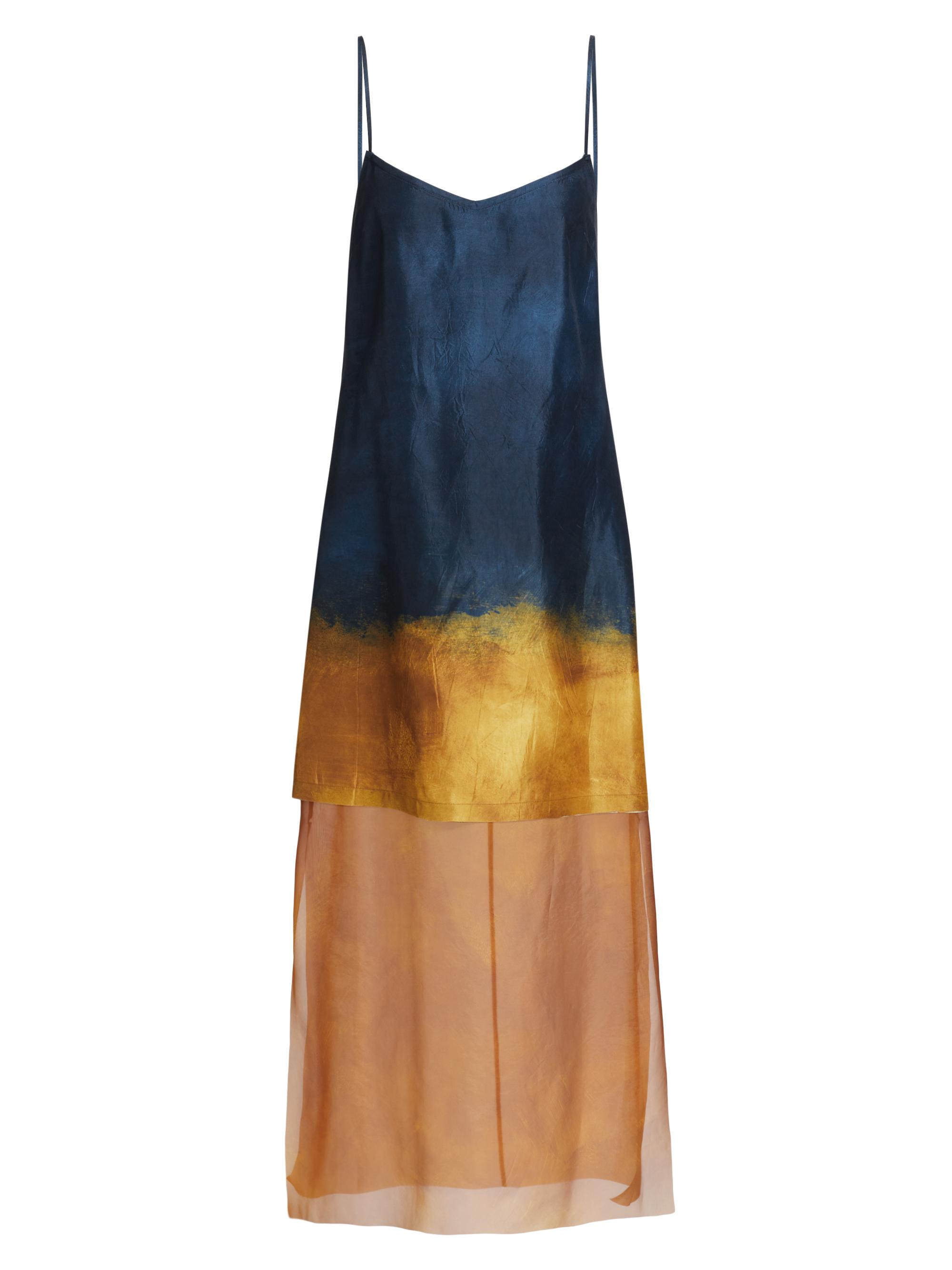 Jason Wu Collection Women's Painted Stripe Slip Dress - Navy Marigold
