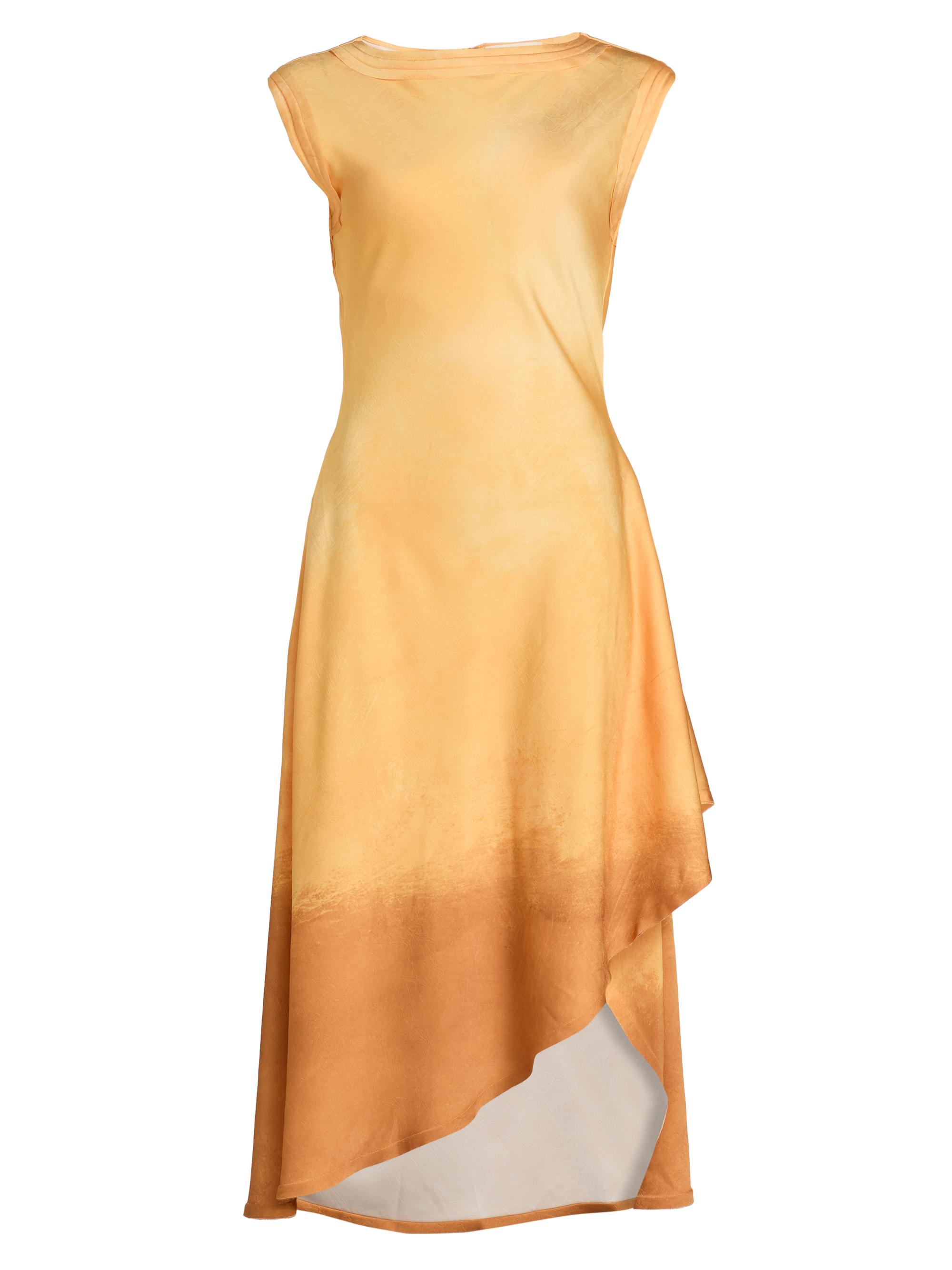 Jason Wu Collection Women's Smudged Canvas Asymmetric Midi-Dress - Marigold Saddle