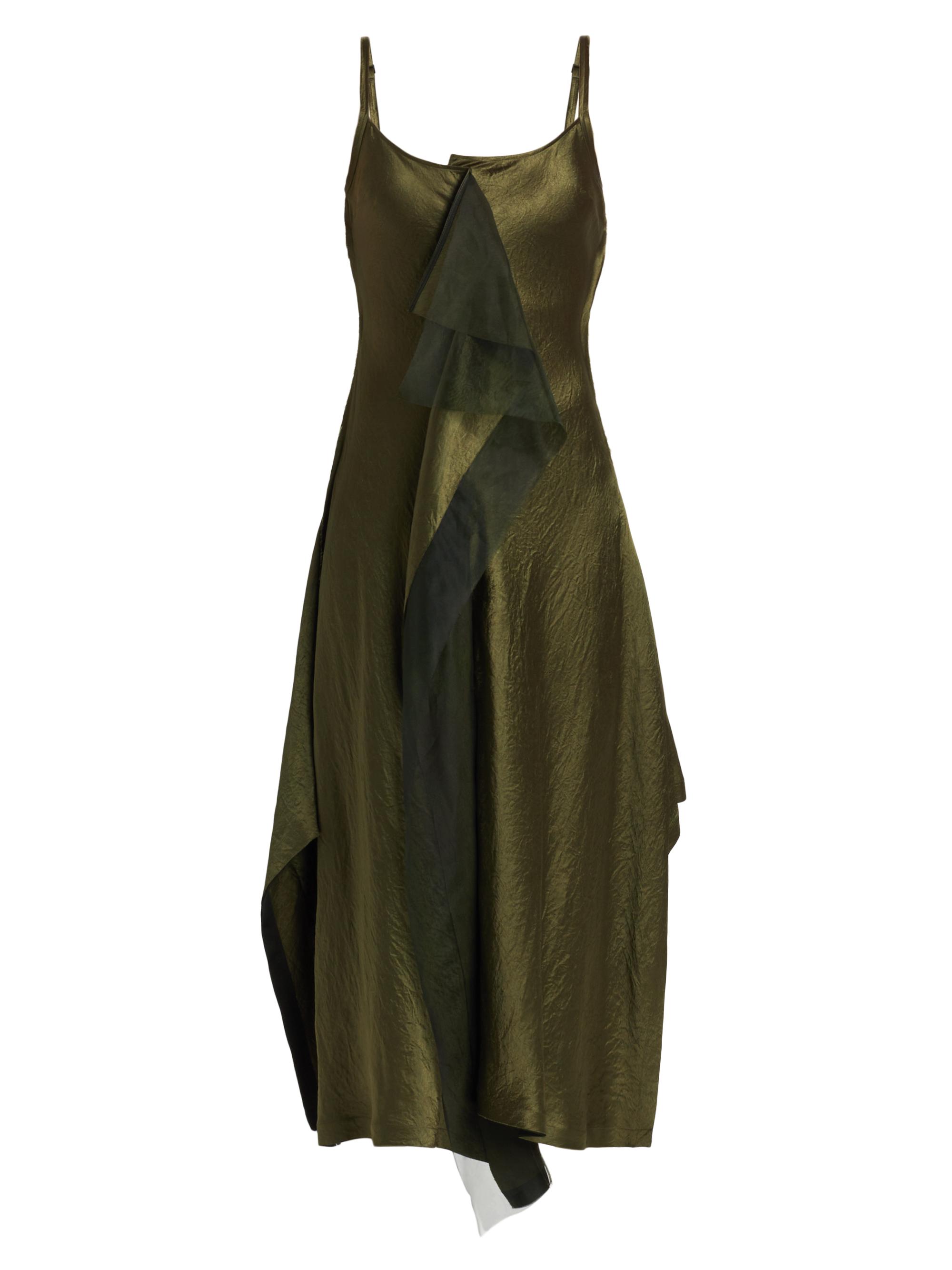 Jason Wu Collection Women's Crinkled Satin Bias Slip Dress - Dark Fern