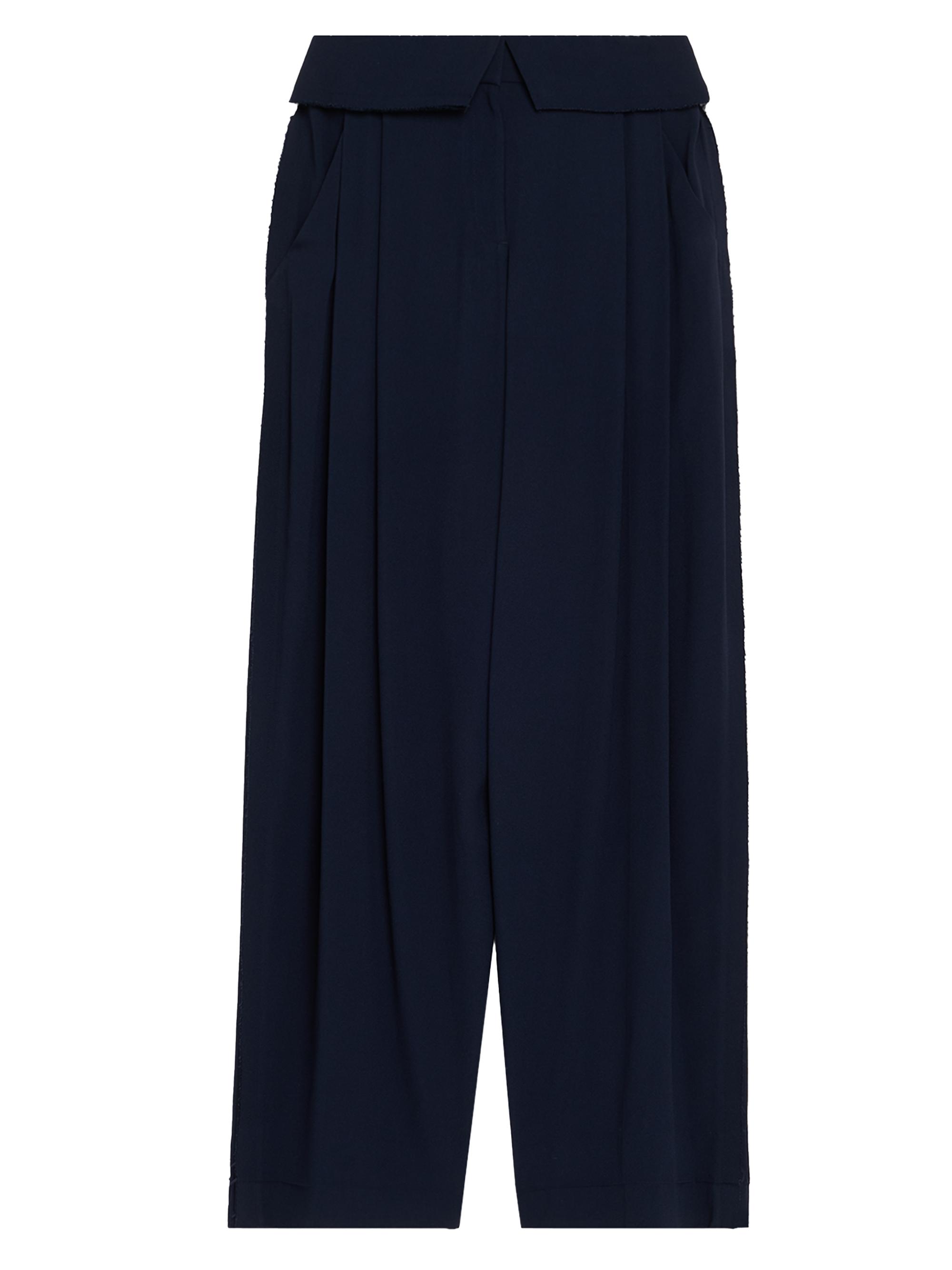 Jason Wu Women's Pleated Foldover Waist Pants - Navy