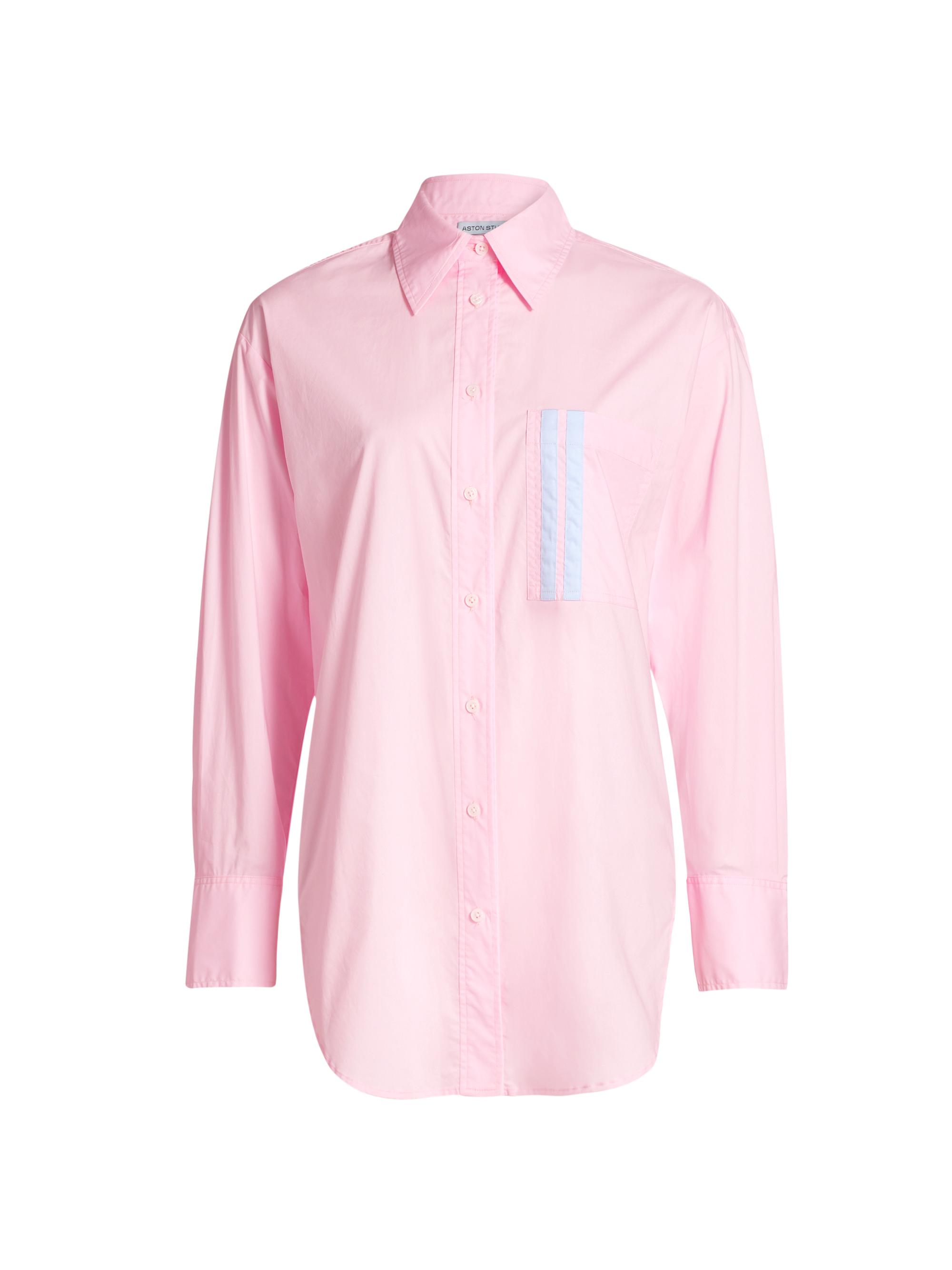 Aston Studio Women's Buddy Poplin Shirt - Baby Powder