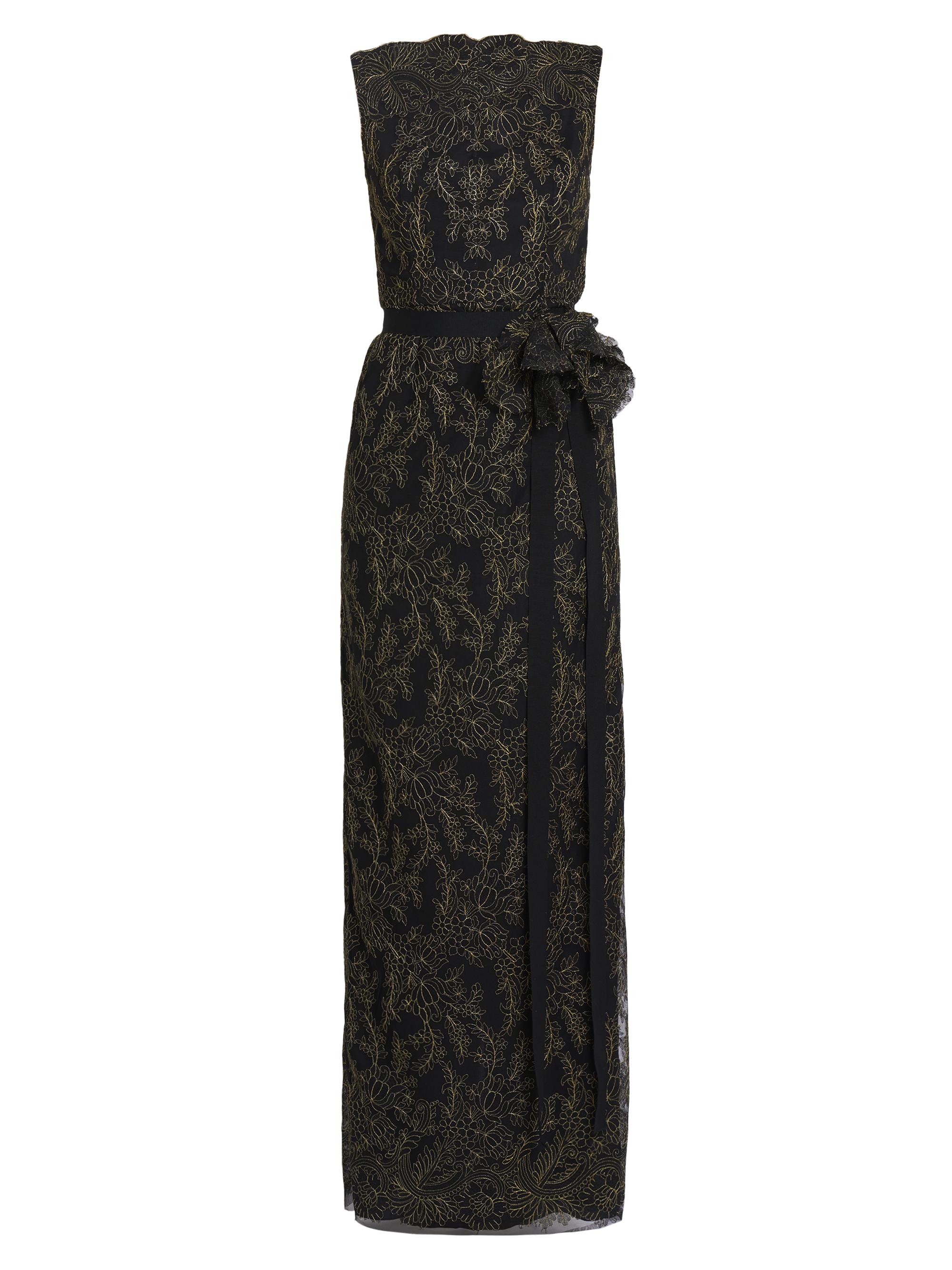 Erdem Women's Lace Appliquè Pencil Gown - Black Gold