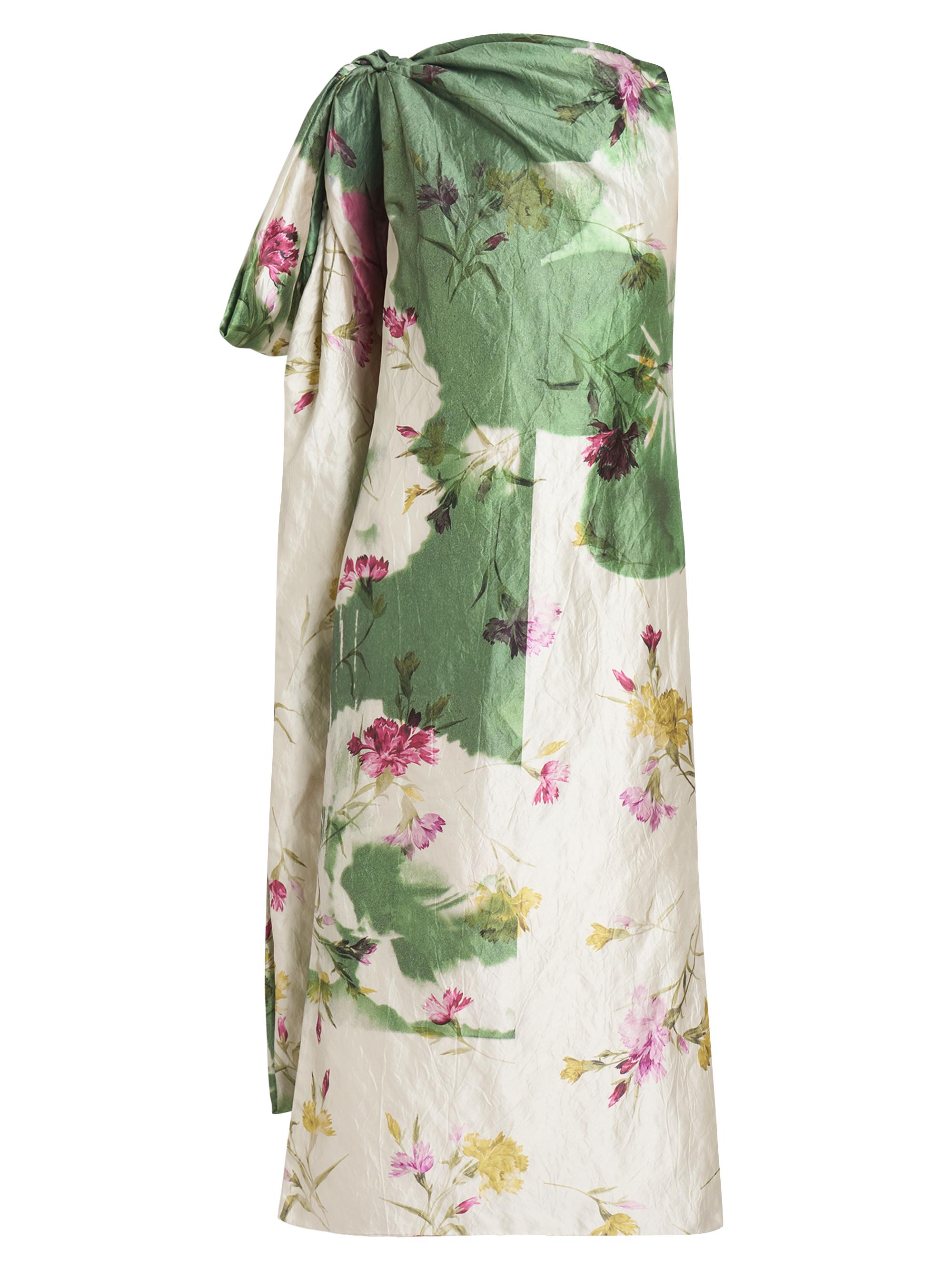 Erdem Women's Floral Draped Bow Cocktail Dress - Dancing Carnation Clover