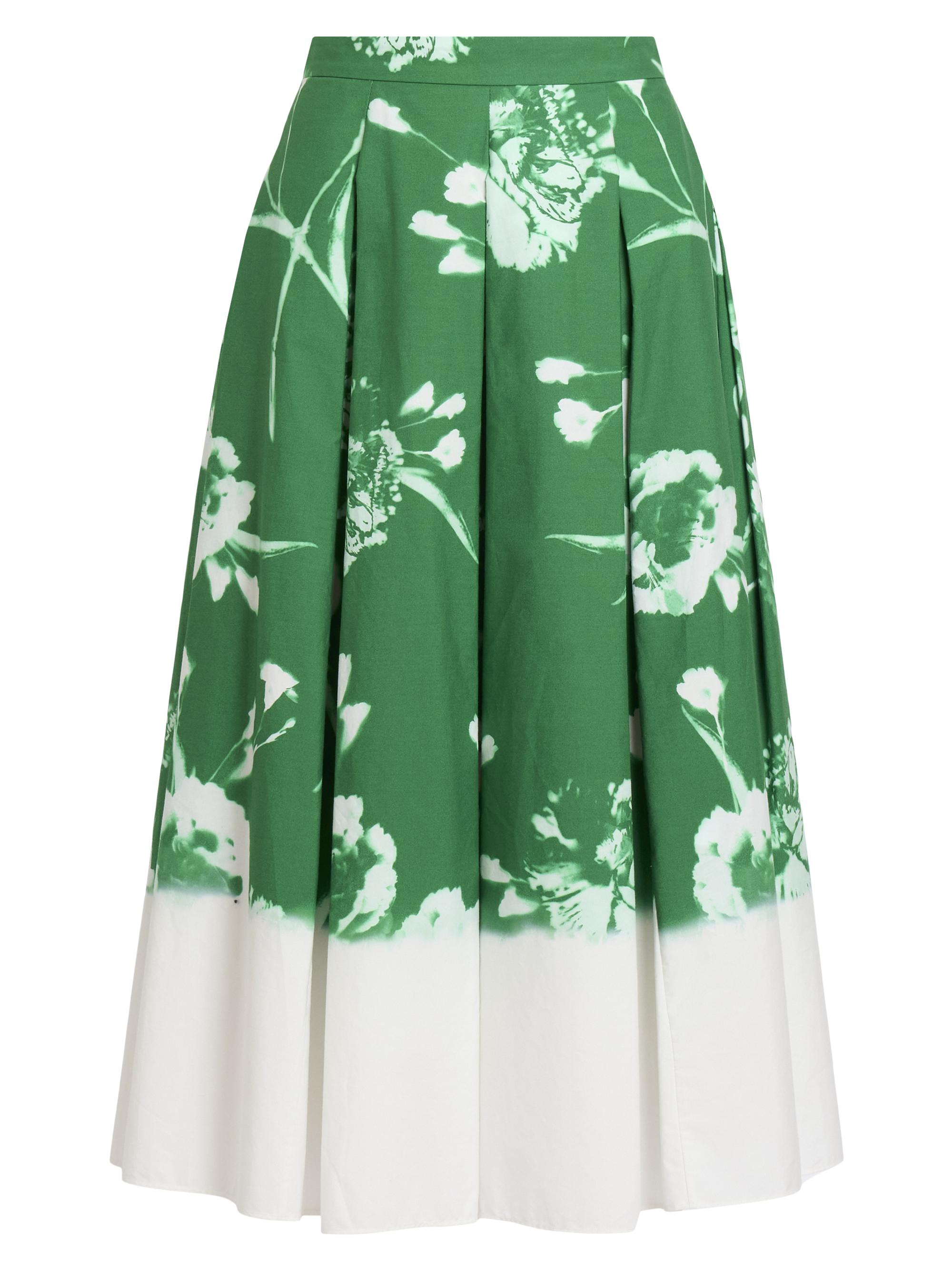 Erdem Women's Carnation Dip-Dye Pleated Midi-Skirt - Carnation Cyanotype Clover