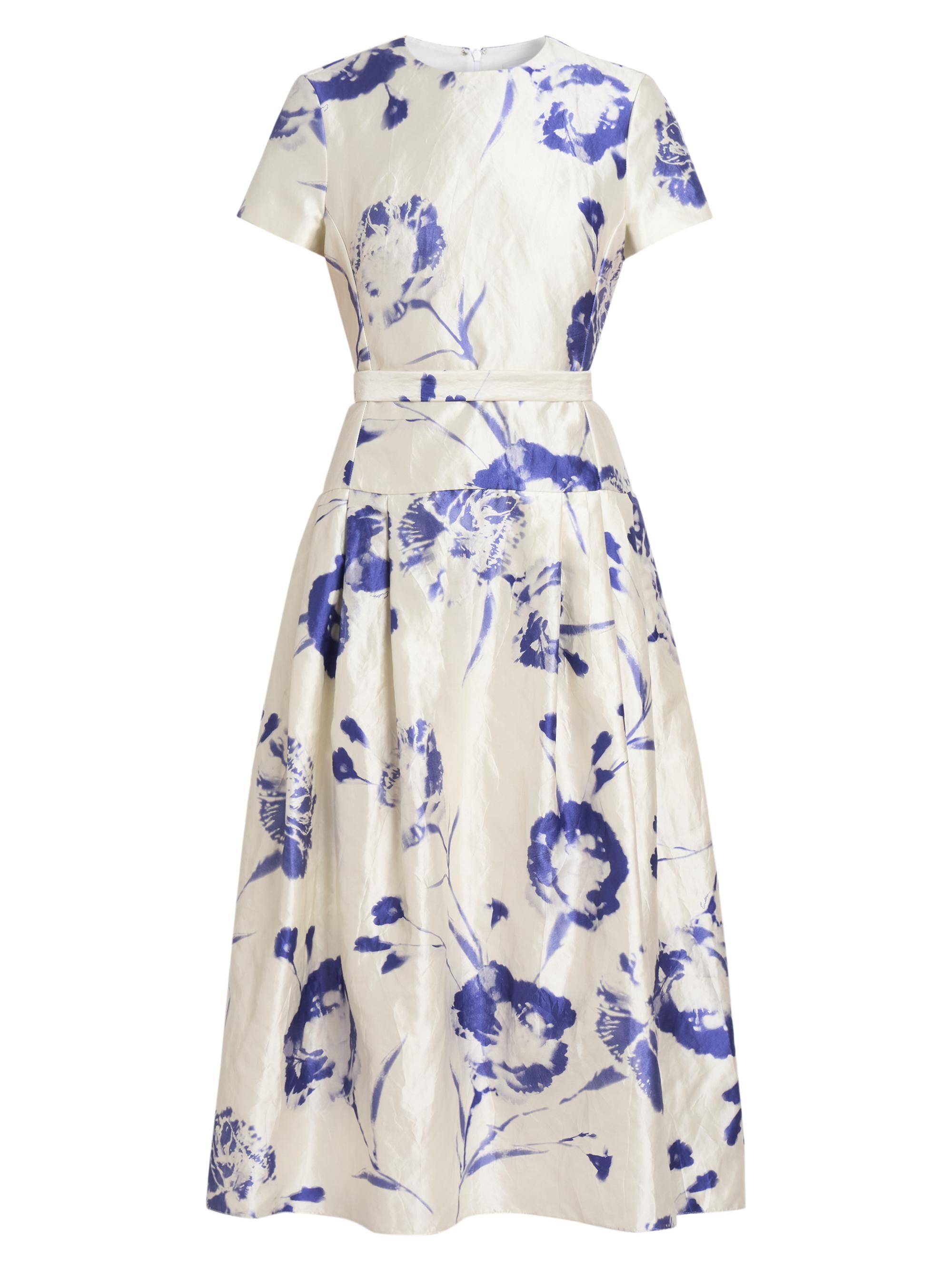 Erdem Women's Carnation Short-Sleeve Cocktail Dress - Carnation Cyanotype White