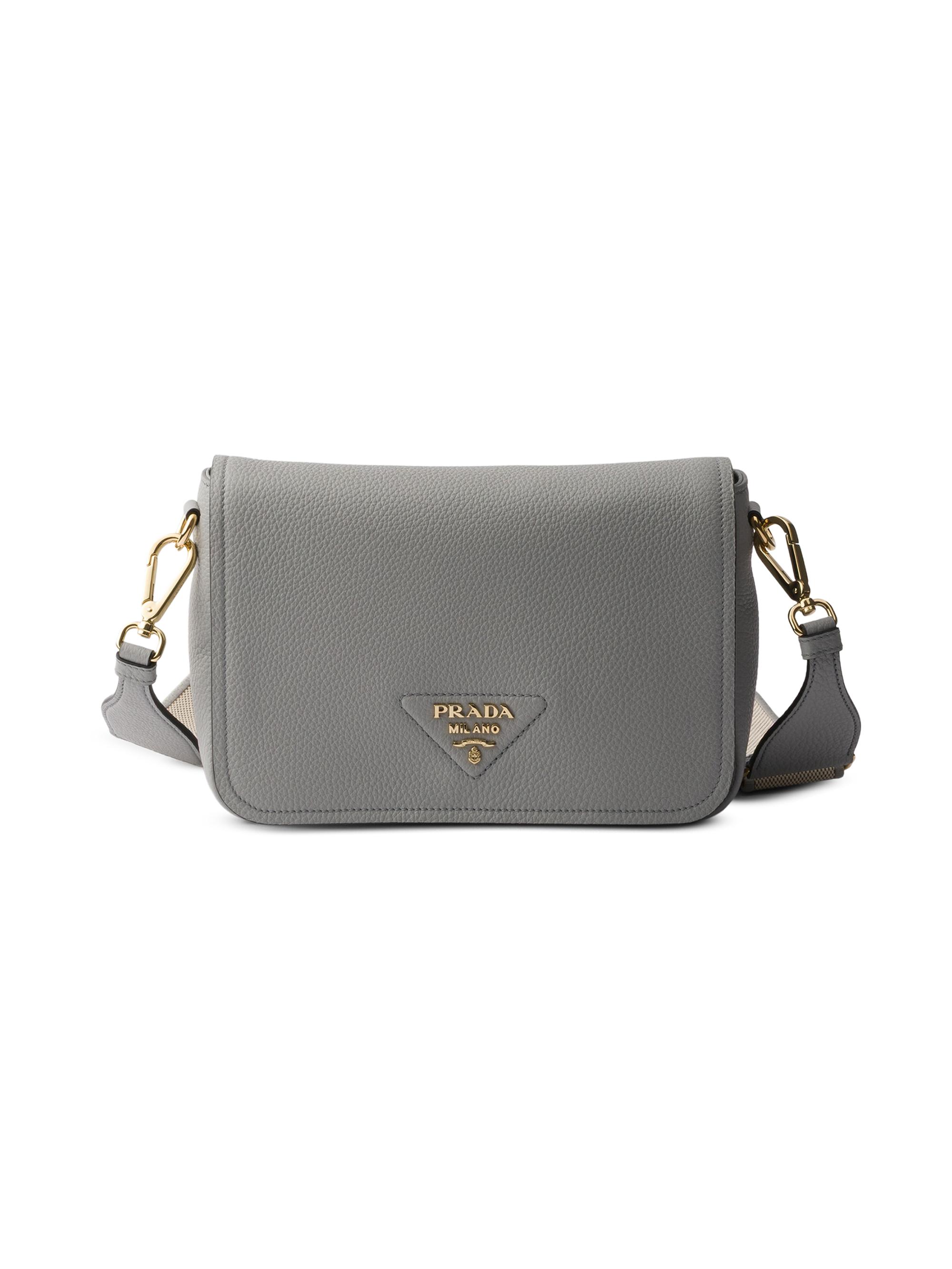 Prada Women's Leather Shoulder Bag - Grey Gold