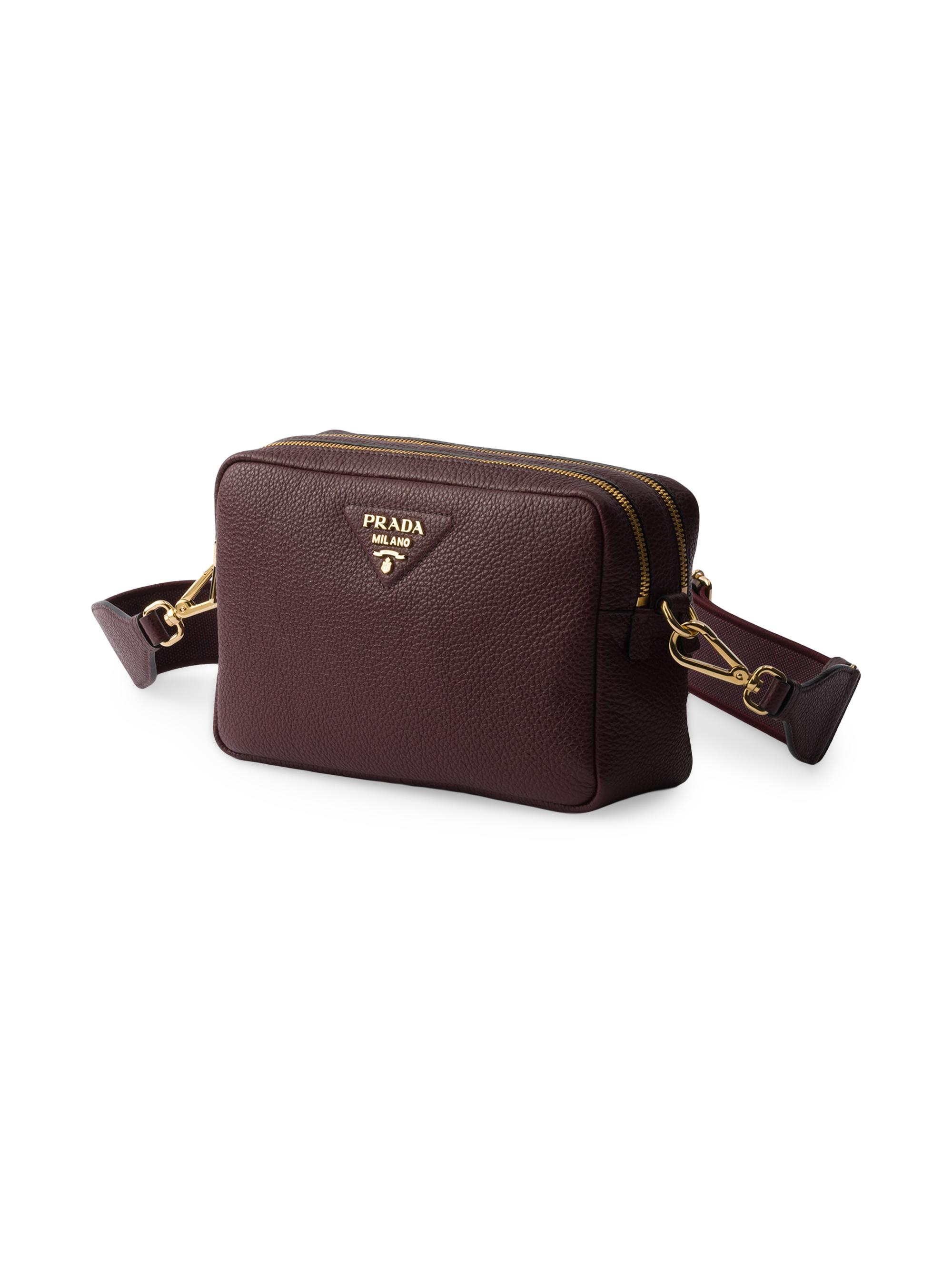 Prada Women's  Leather Shoulder Bag - Dark Red