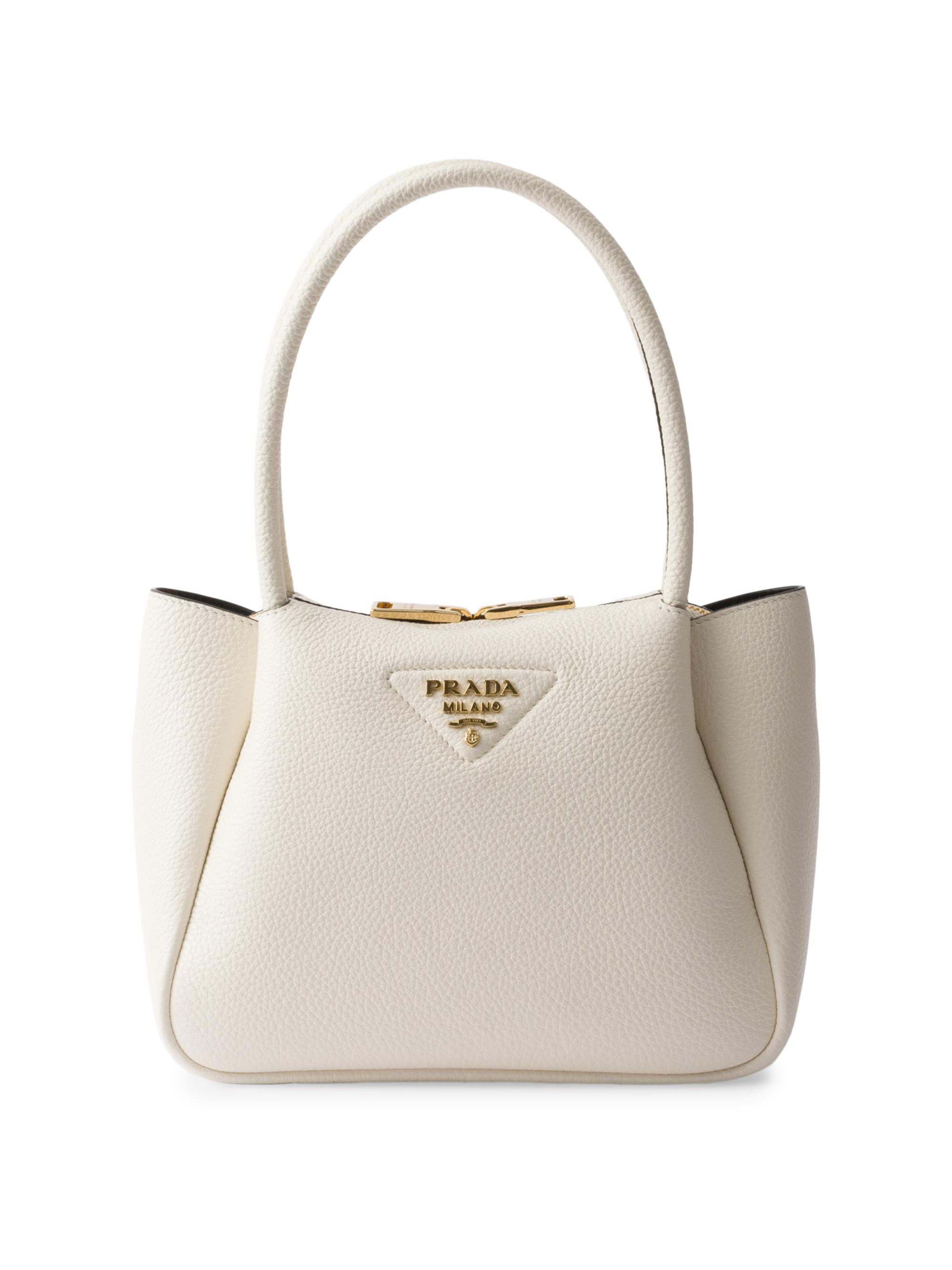 Prada Women's Flou  Leather Shoulder Bag - White