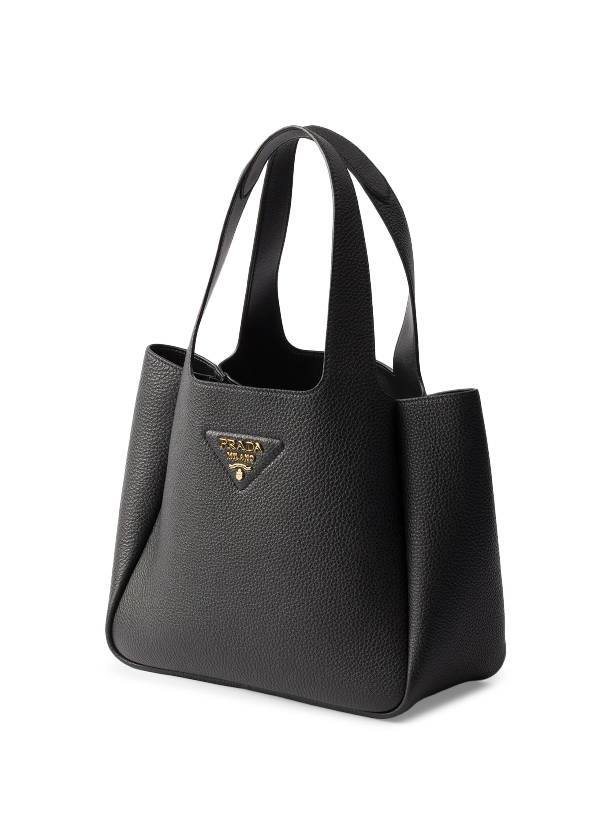 バッグ PRADA Black Perforated Leather Tote Bag Prada Black Perforated Tote Bag