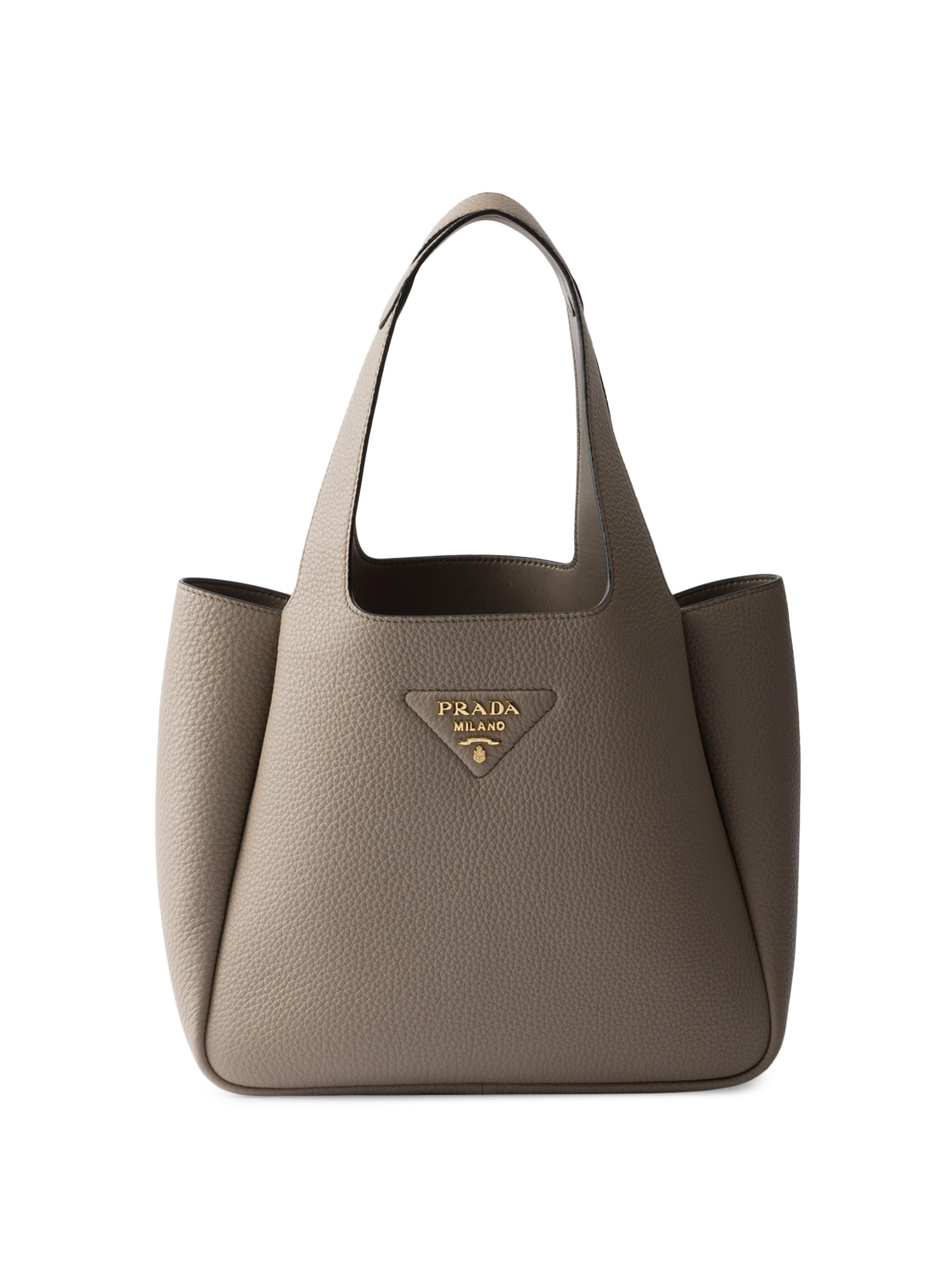 Prada Women's  Leather Tote Bag - Grey