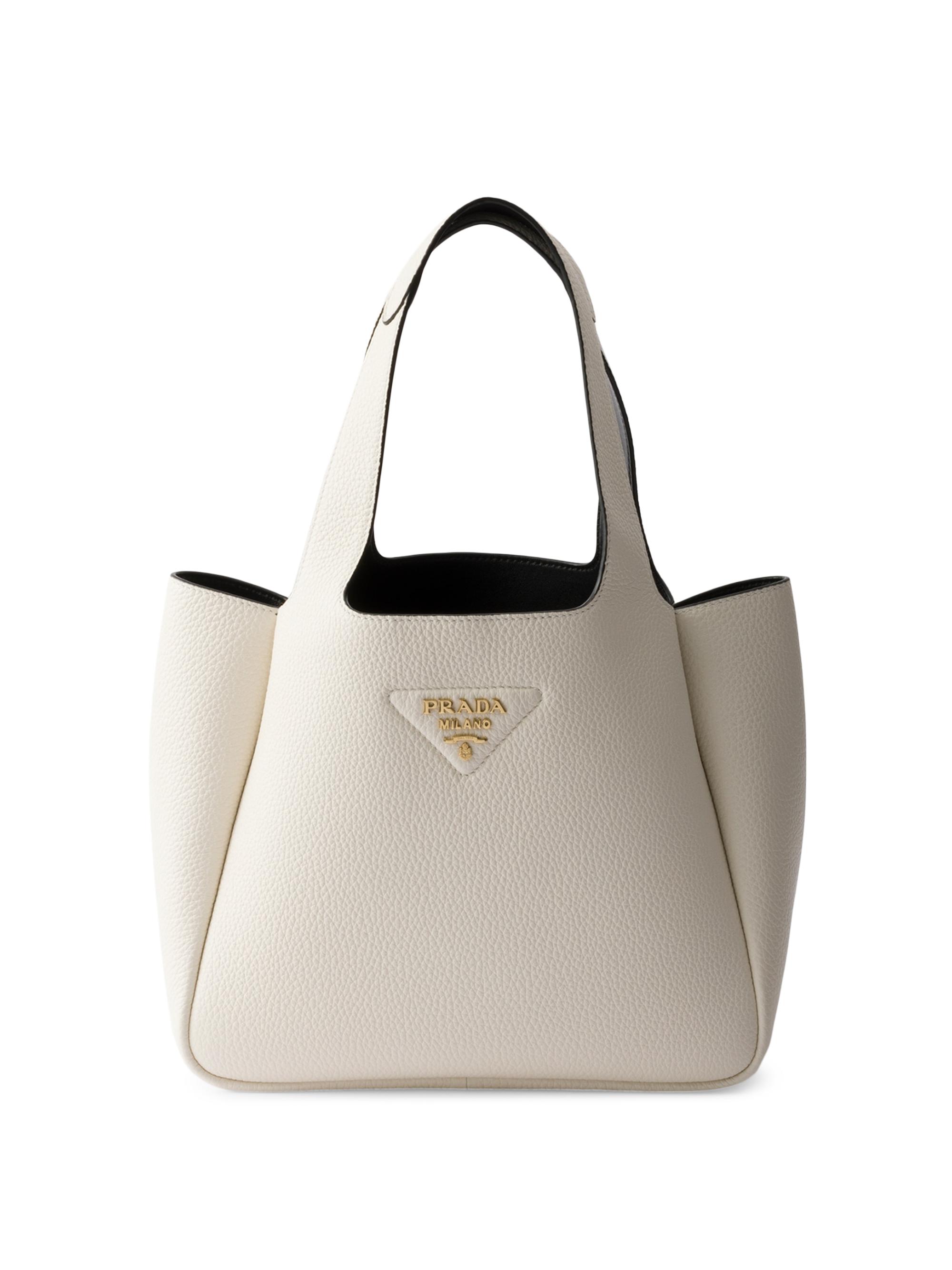 Prada Women's  Leather Tote Bag - White