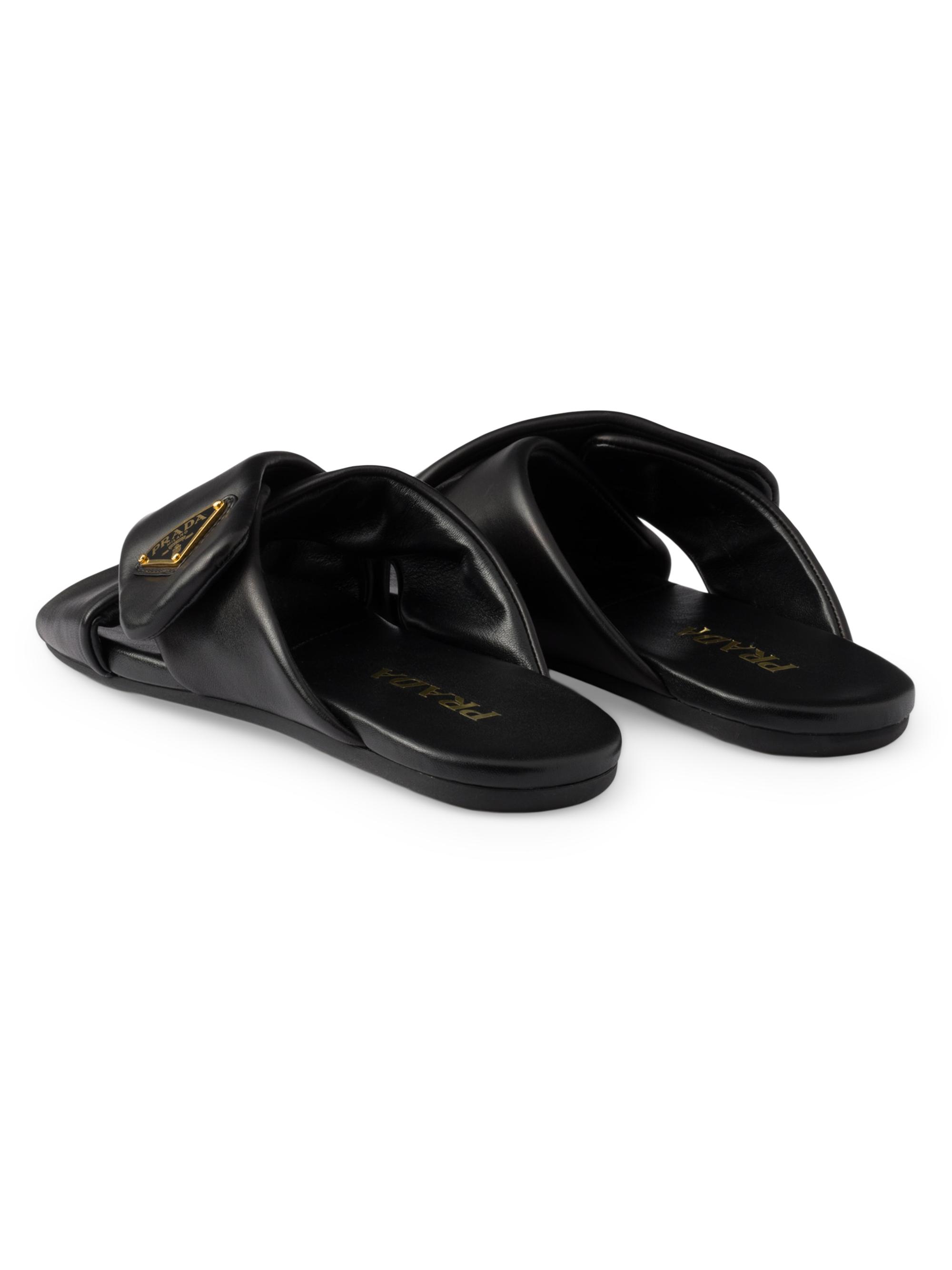 Prada Padded Nappa Leather Slides | Saks Fifth Avenue