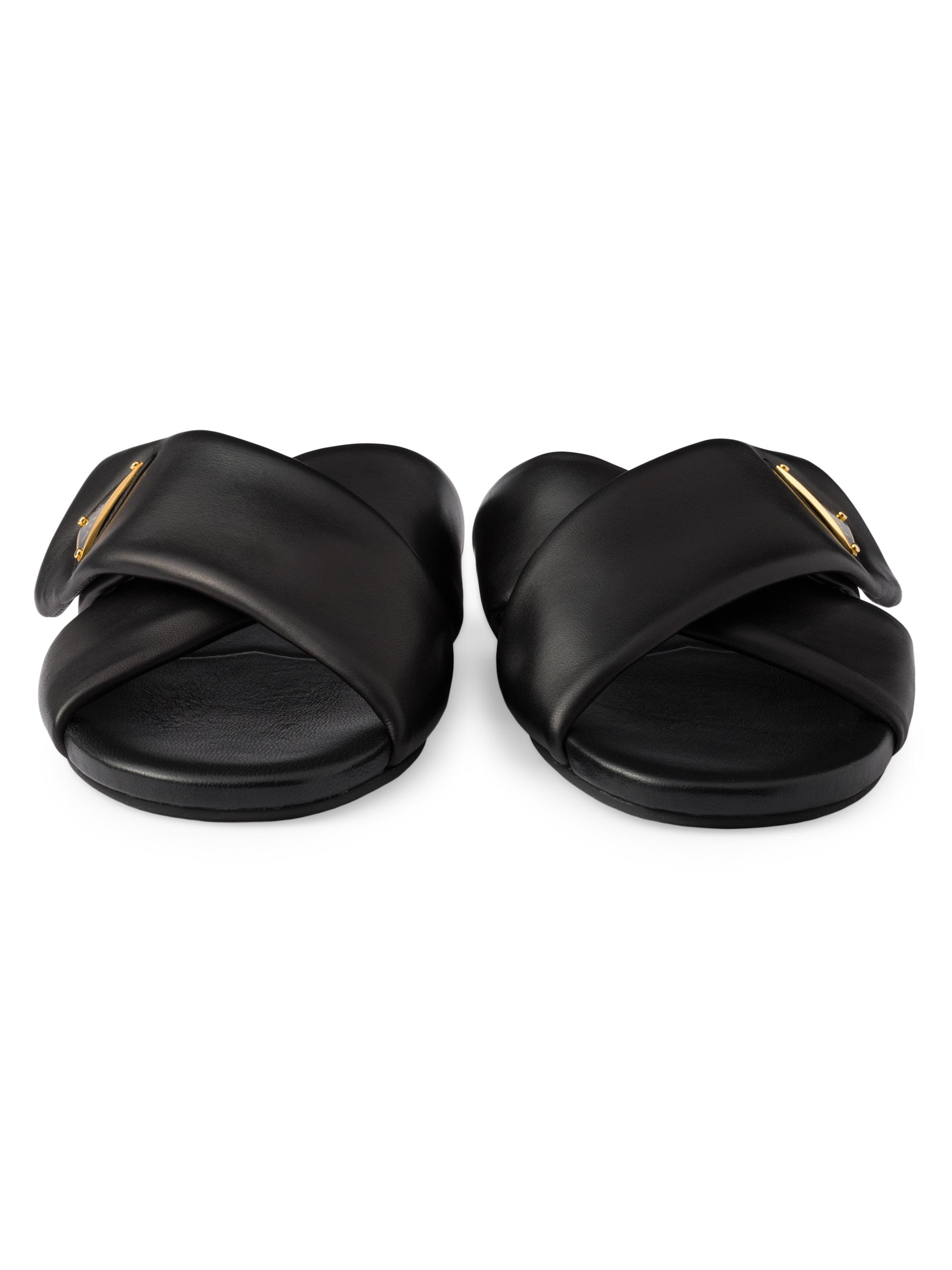 Prada Padded Nappa Leather Slides | Saks Fifth Avenue