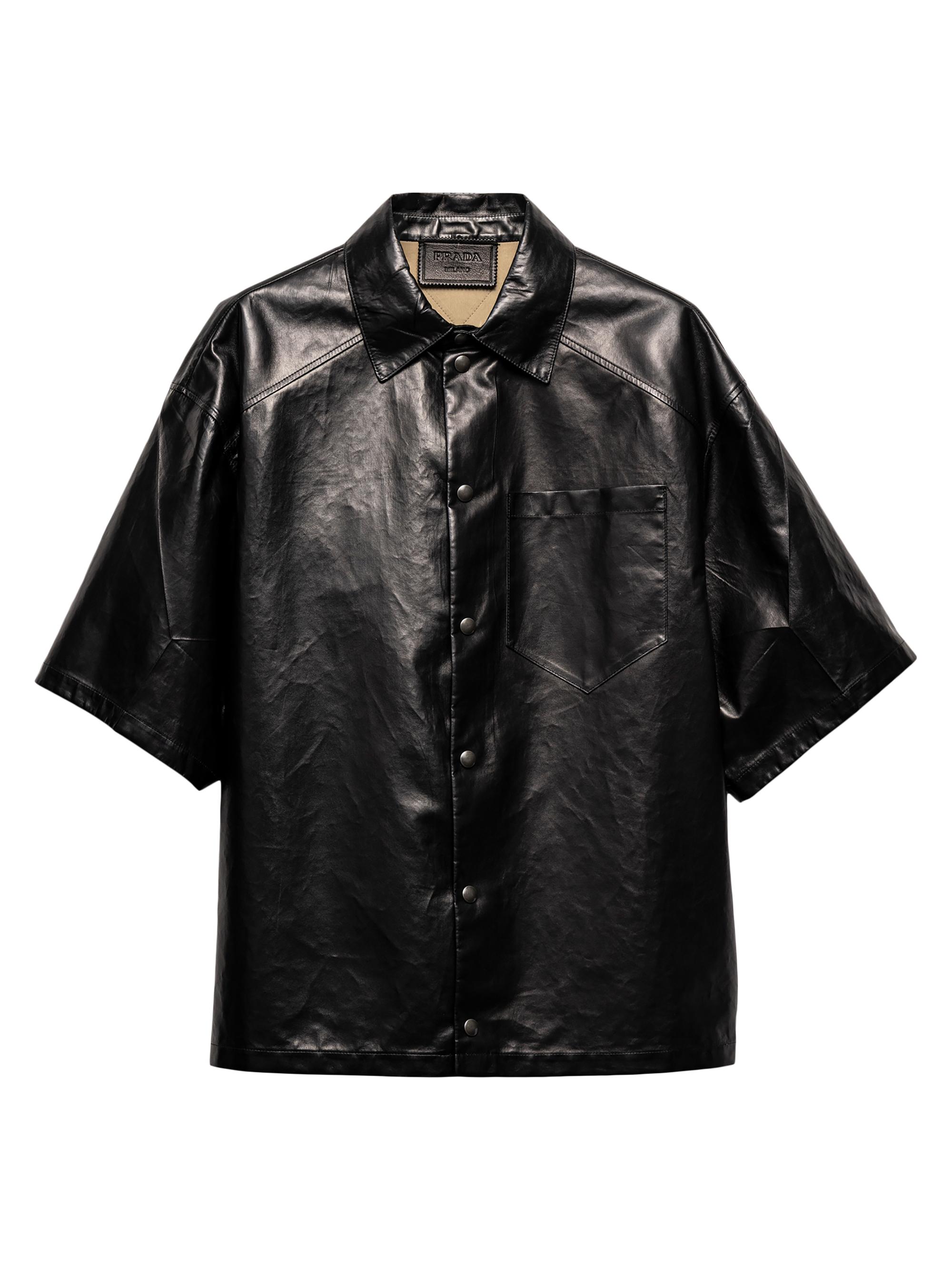 Prada Men's Nappa and Fabric Shirt - Black