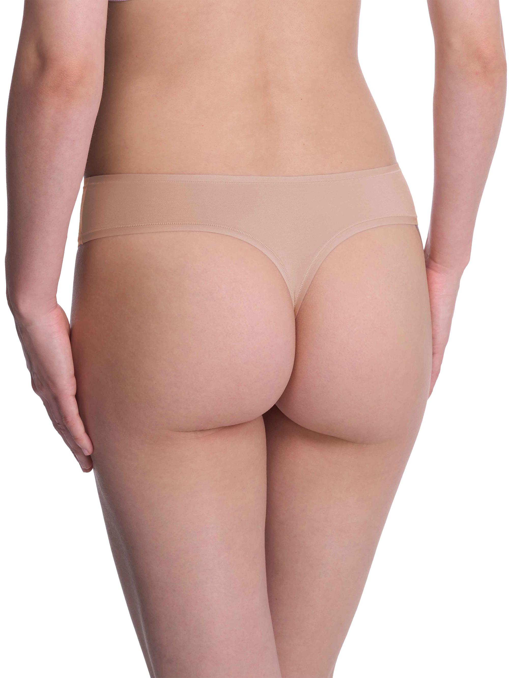 Natori Women's Bliss Bare Cotton Thong - Cafe | Thumbnail 3