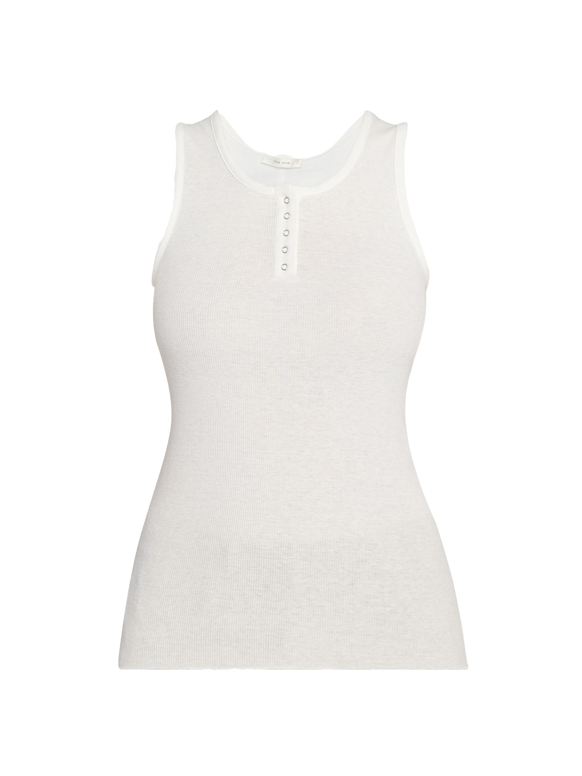 The Row Women's Mansel Cotton-Blend Rib-Knit Tank - White