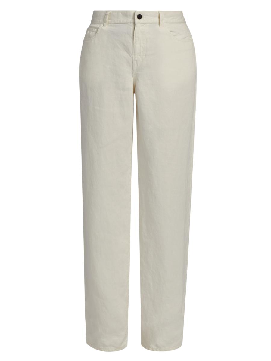 【THE ROW】Eglittaリネンジーンズ The Row Eglitta Linen Straight Jeans | Saks Fifth Avenue