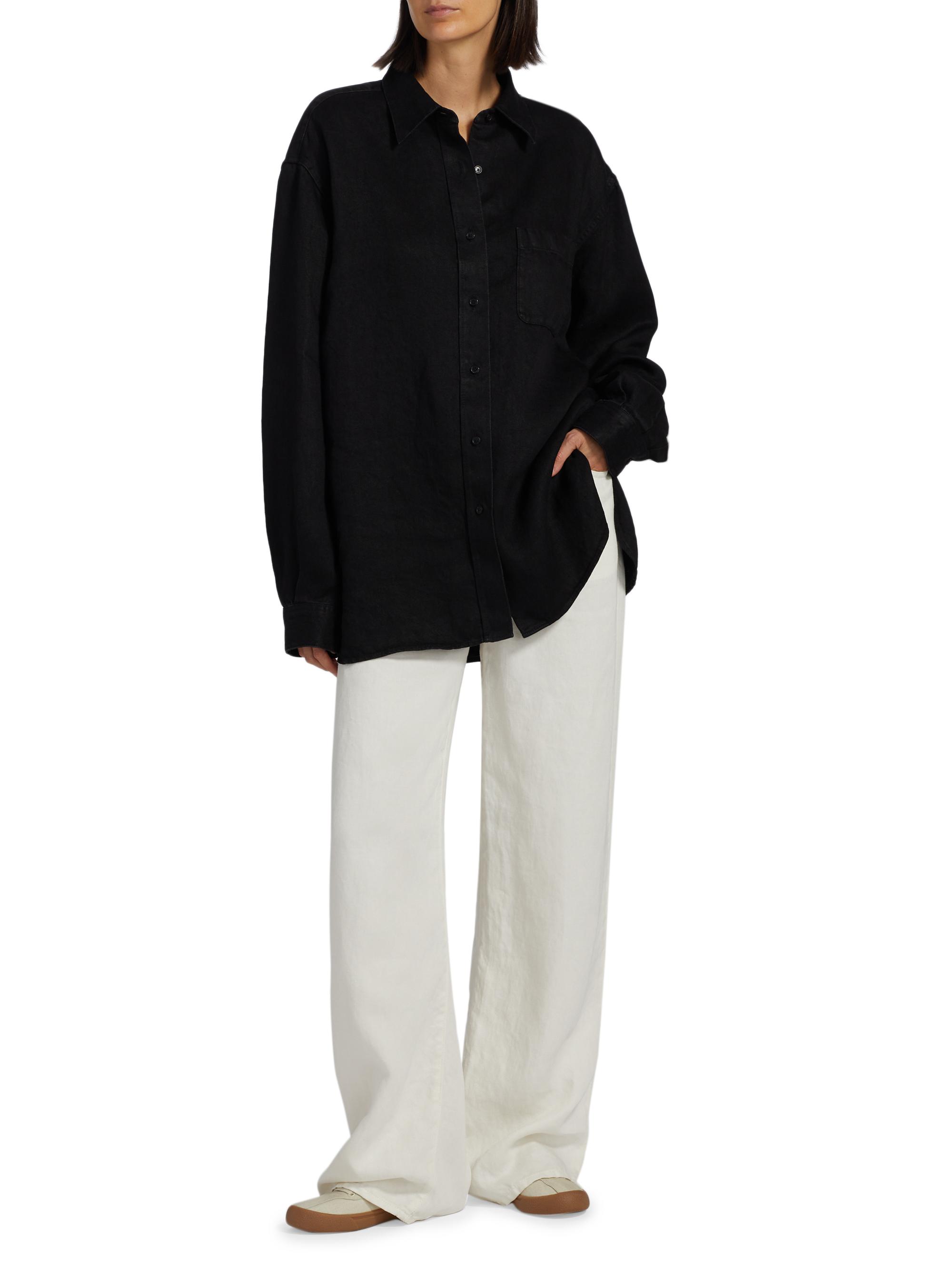 The Row Eglitta Linen Straight Jeans | Saks Fifth Avenue