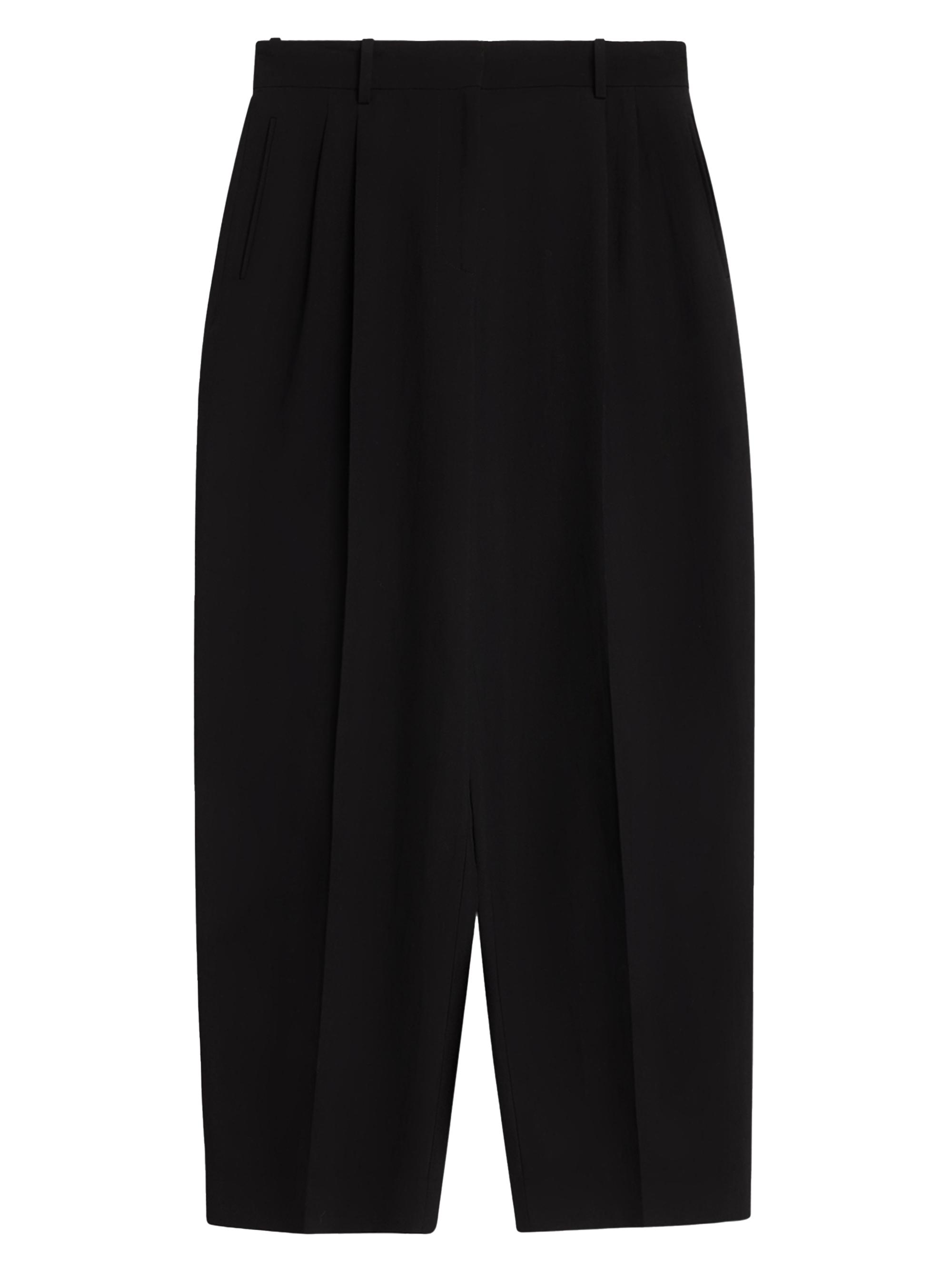 The Row Women's Lilas Wool-Blend High-Rise Straight-Leg Pants - Black