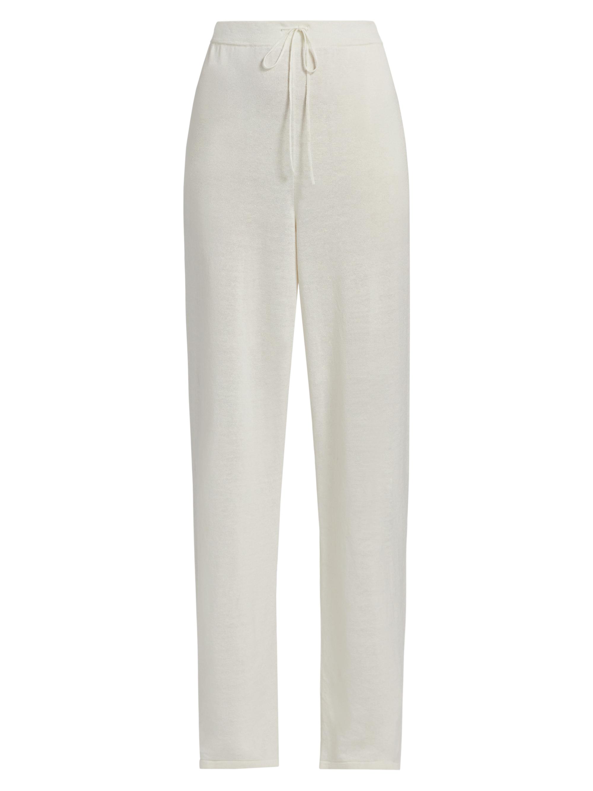 The Row Women's Jory Linen-Blend Drawstring Pants - White