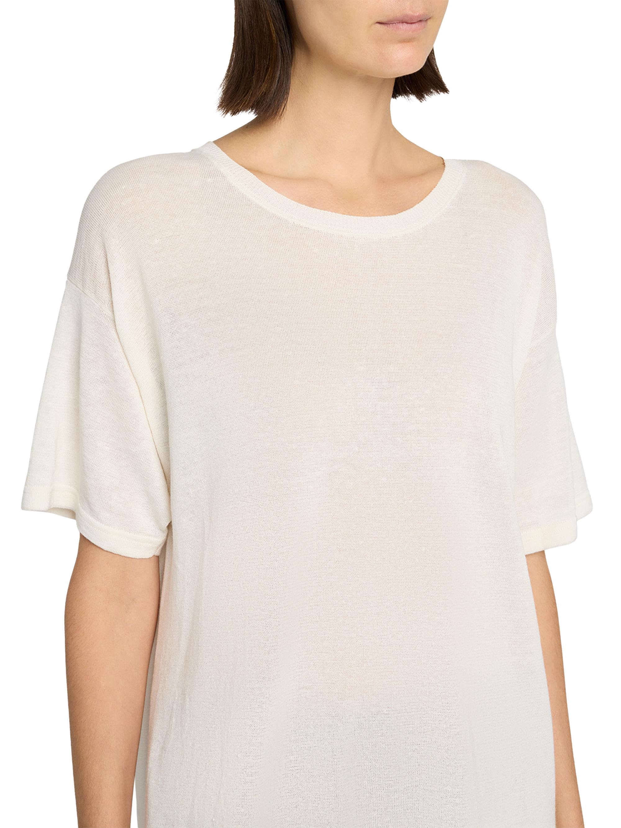 The Row Jiselle Linen-Cotton-Blend Oversized T-Shirt | Saks Fifth