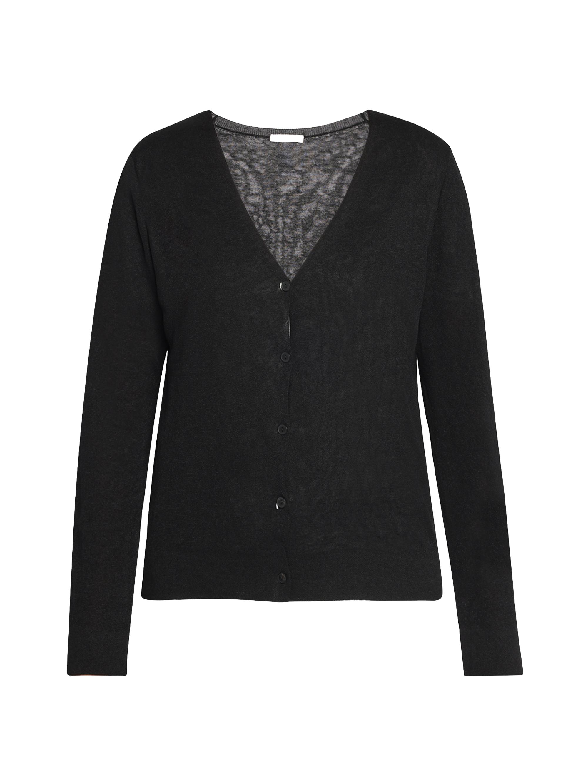 The Row Women's Jheel Linen-Blend V-Neck Cardigan - Black