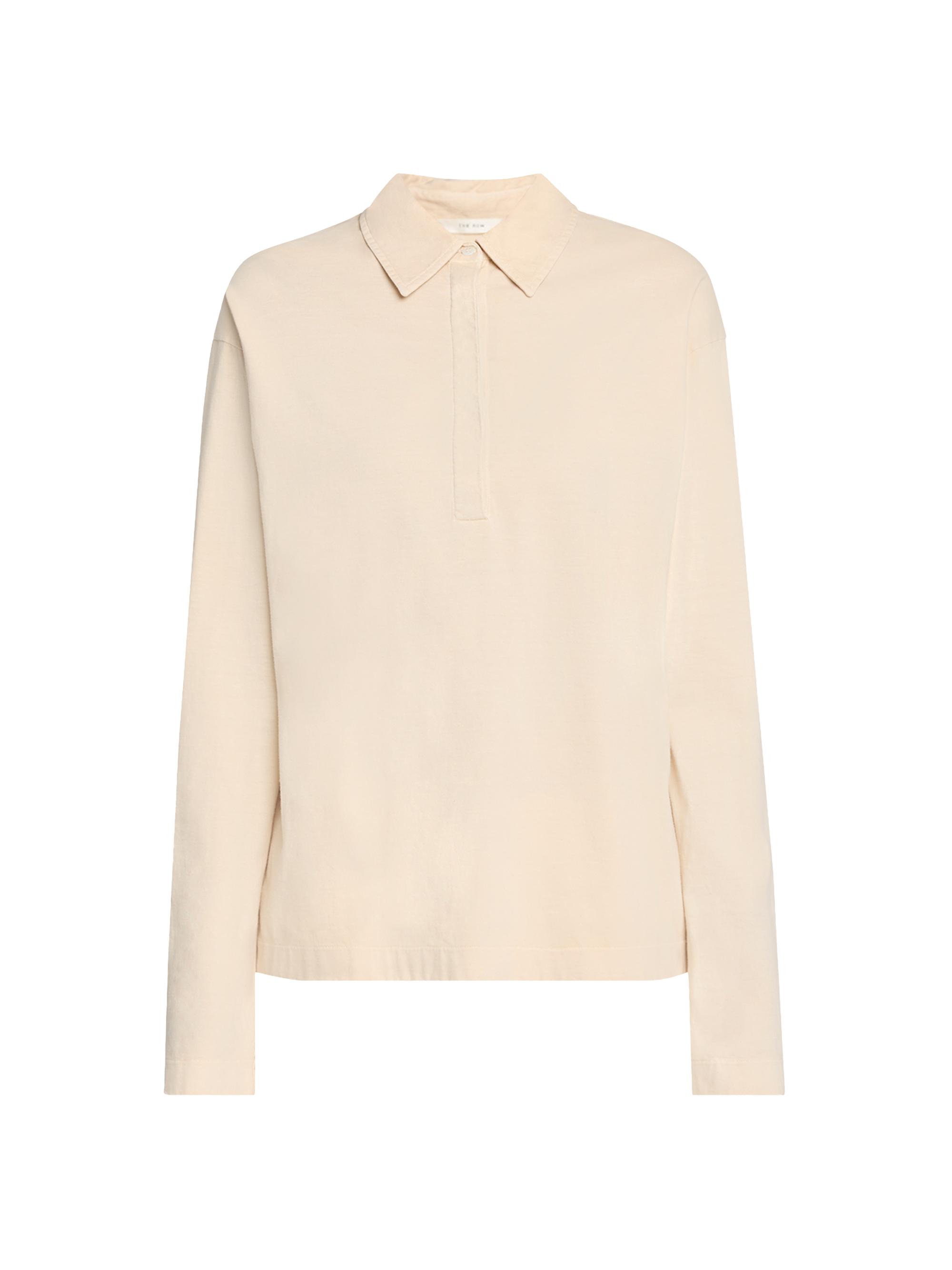The Row Women's Roddie Long-Sleeve Polo Top - Clay