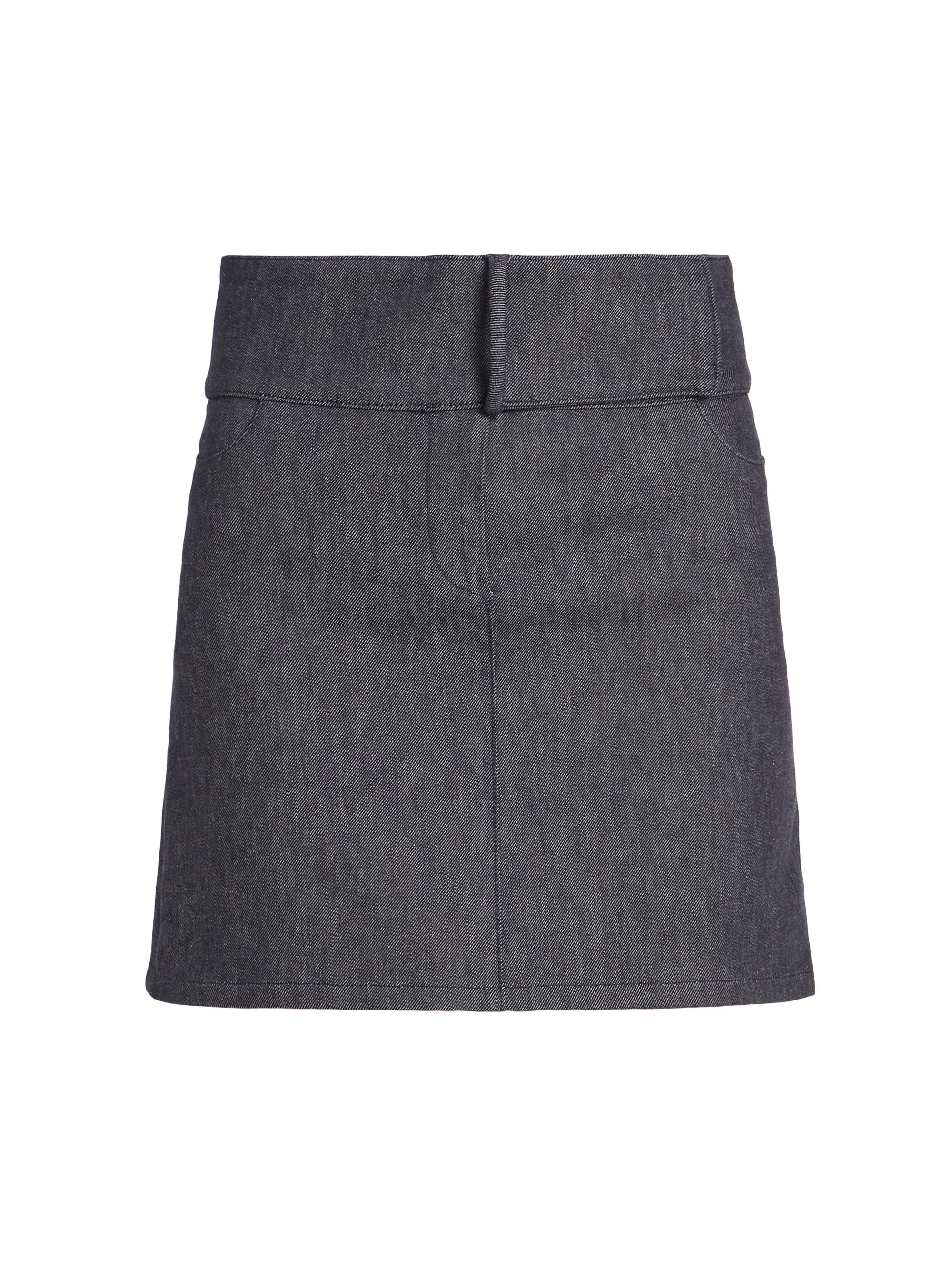 Courreges Women's Belted Denim Miniskirt - Dark Heather Grey
