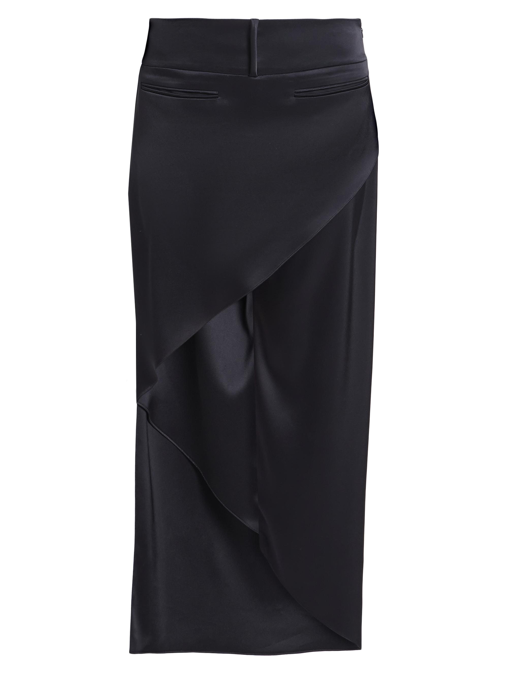 Courreges Women's Infinity Heritage Asymmetric Satin Maxi Skirt - Black