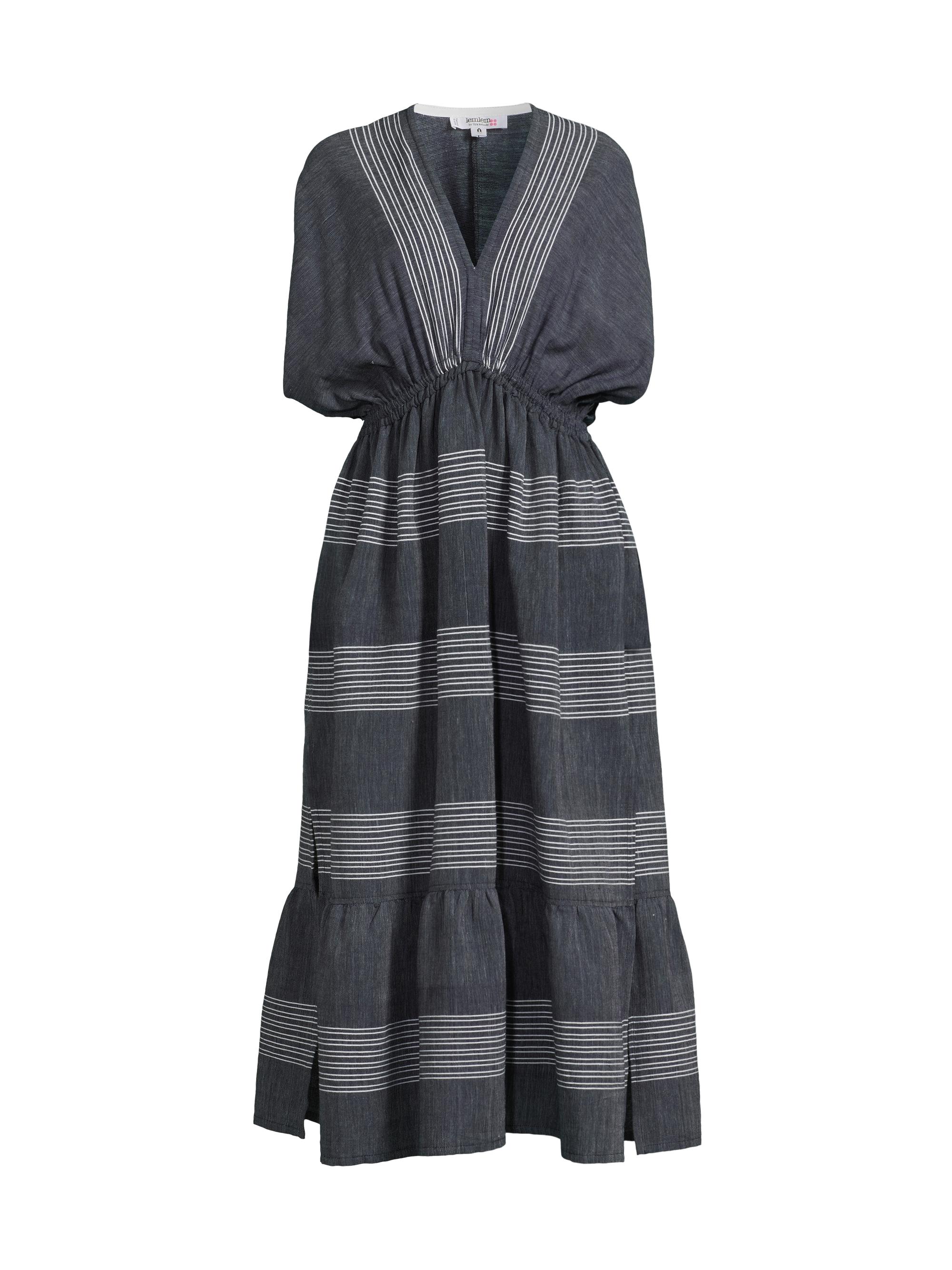 lemlem Women's Leila Plunge Midi-Dress - Mari Navy