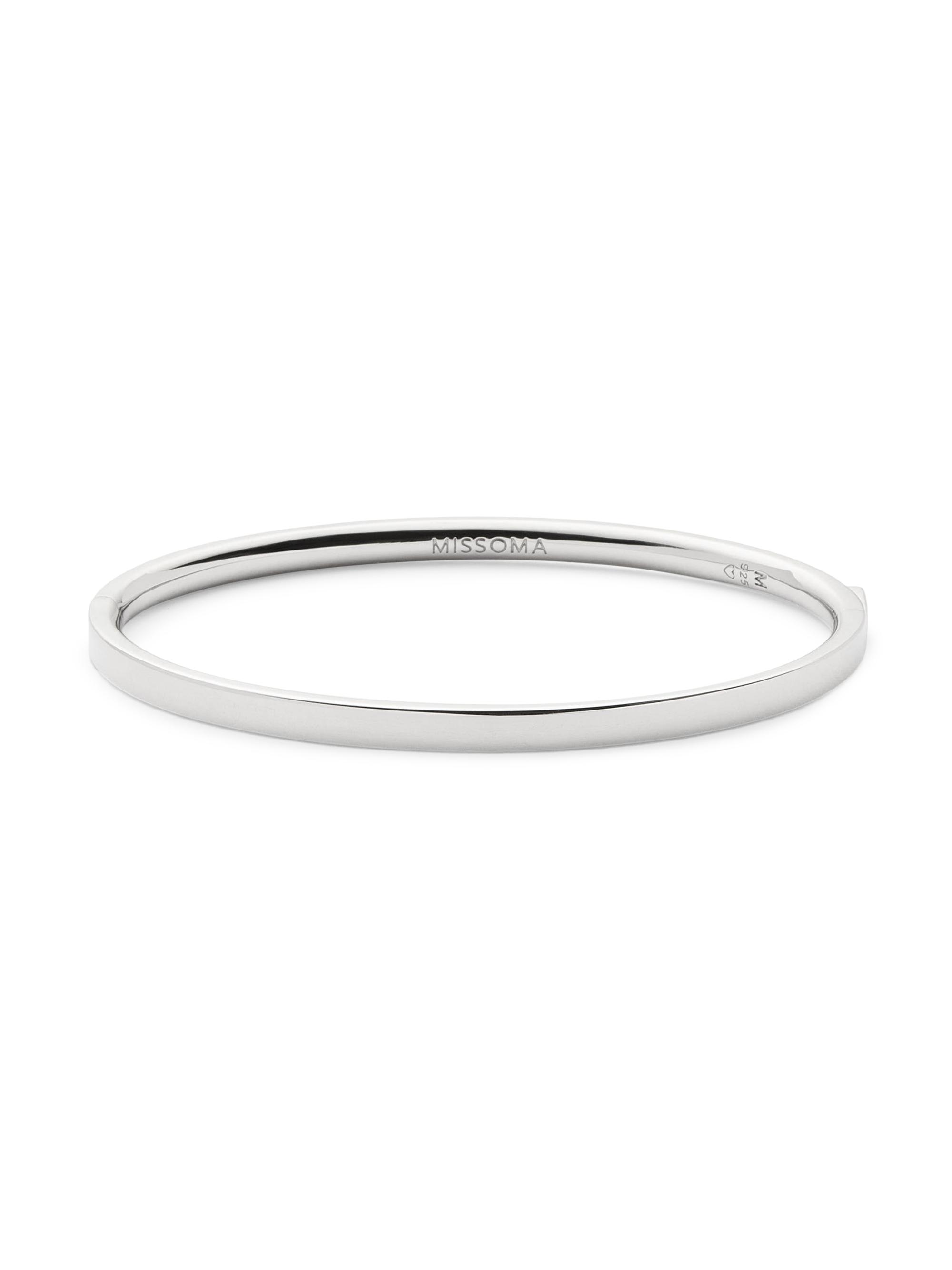 Missoma Women's Magma 18K-Gold-Plated Or Rhodium-Plated Hinged Bangle - Silver