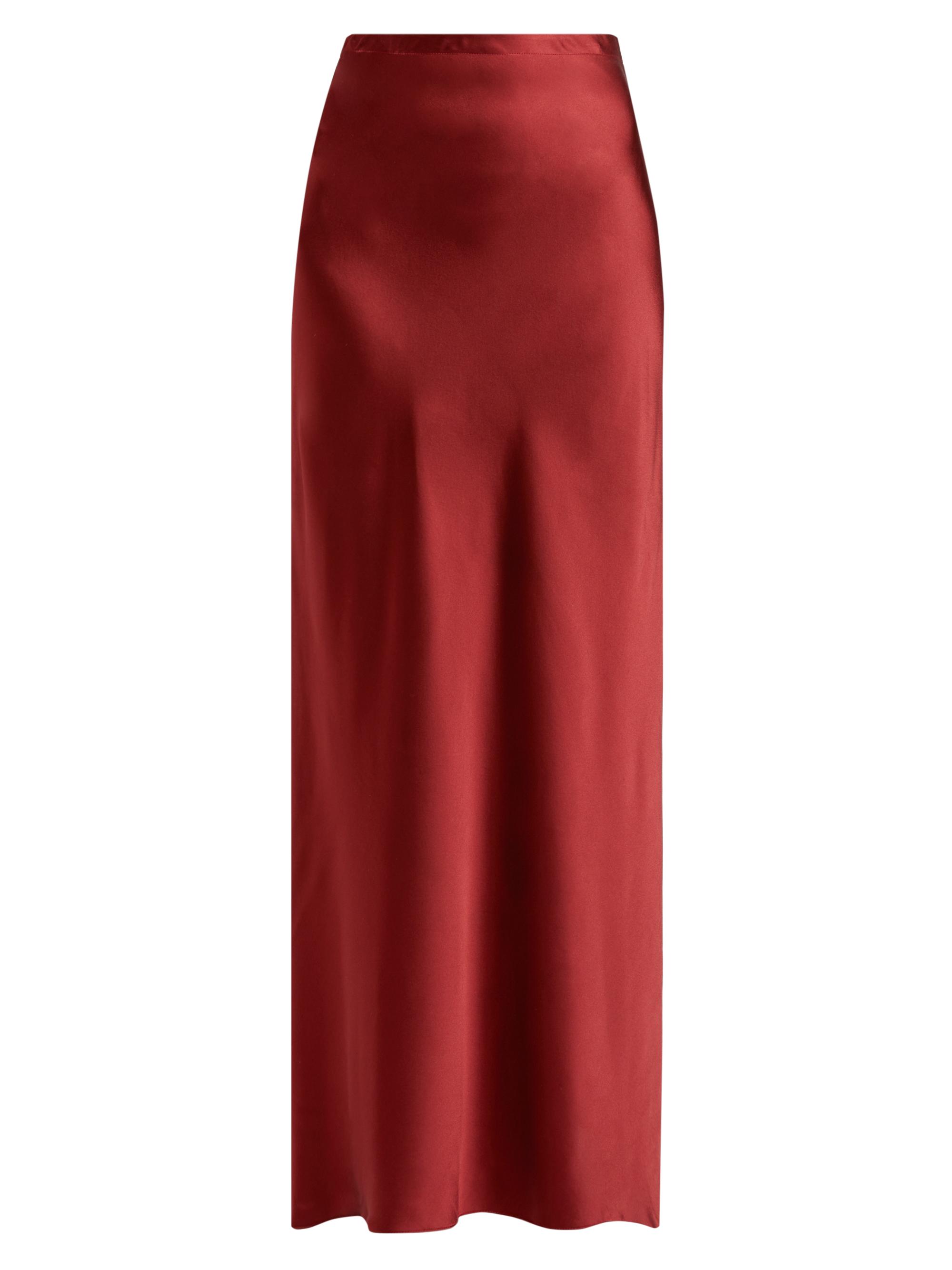Rosetta Getty Women's Silk Bias Cut Maxi Skirt - Berry