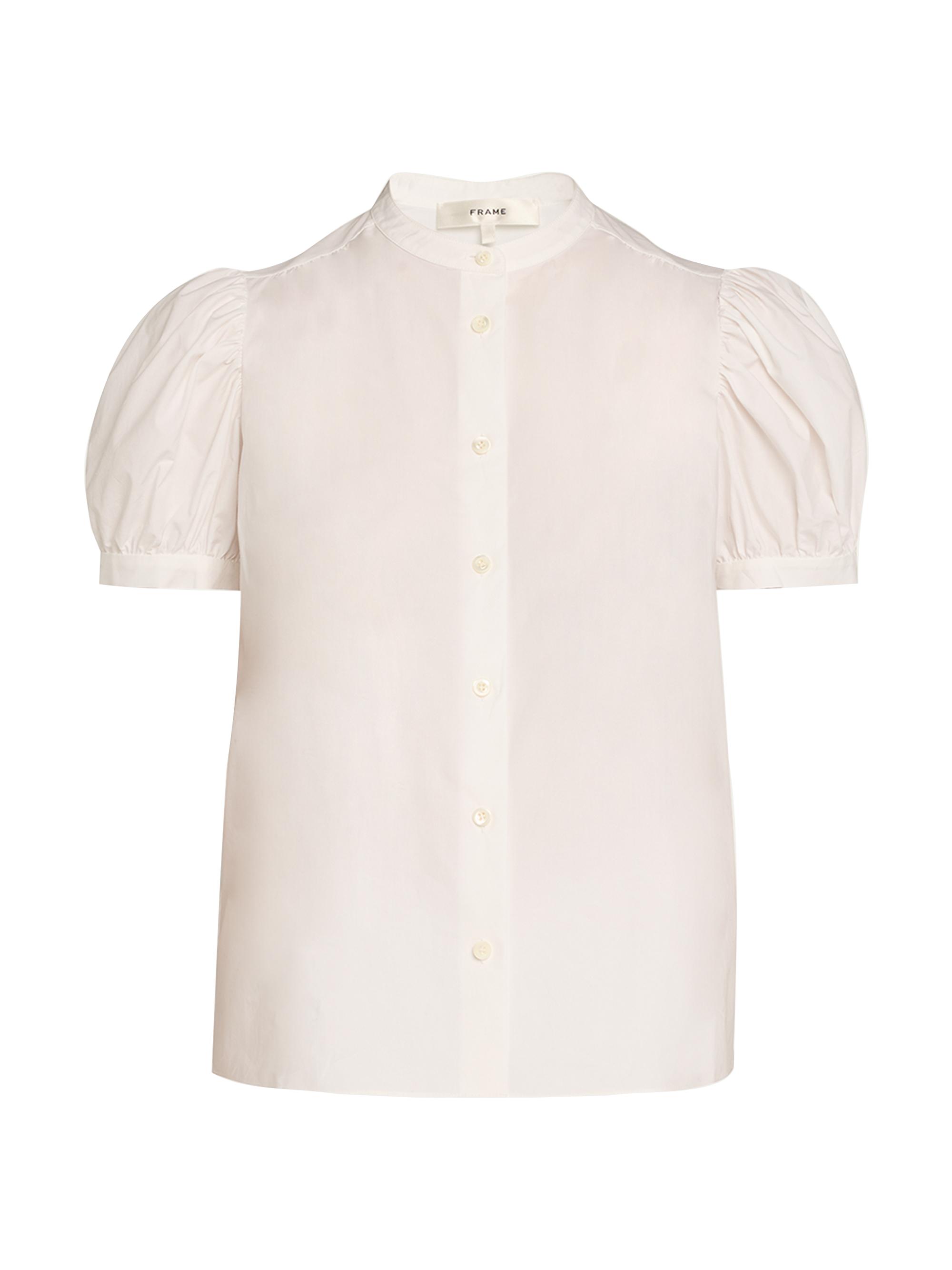 トップス LITMUS Her Praha gathered puffy blouse FRAME Gathered Puff-Sleeve Top | Saks Fifth Avenue