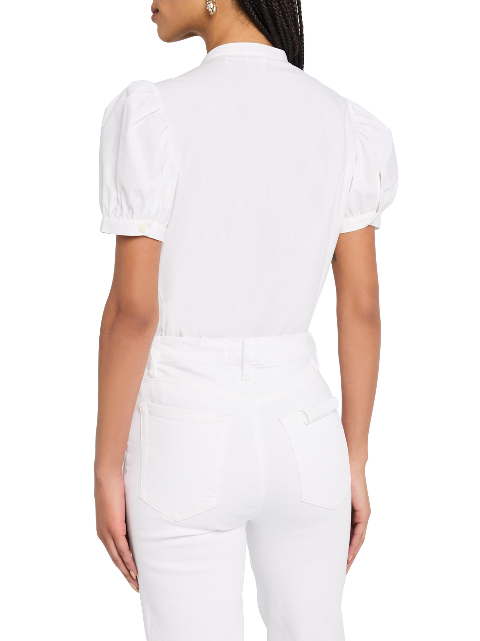 FRAME Gathered Puff-Sleeve Top | Saks Fifth Avenue