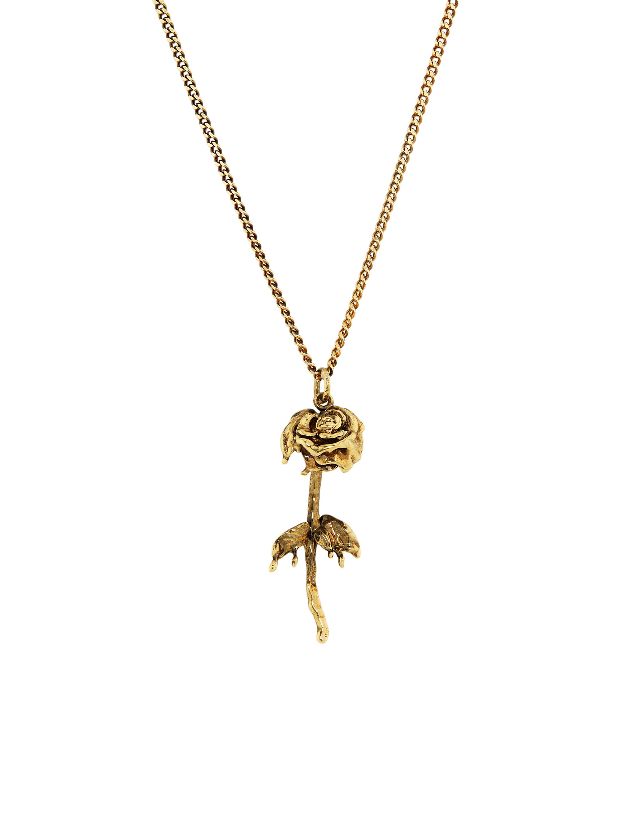 McQueen Women's Goldtone Dipped Rose Pendant Necklace - Giallohava