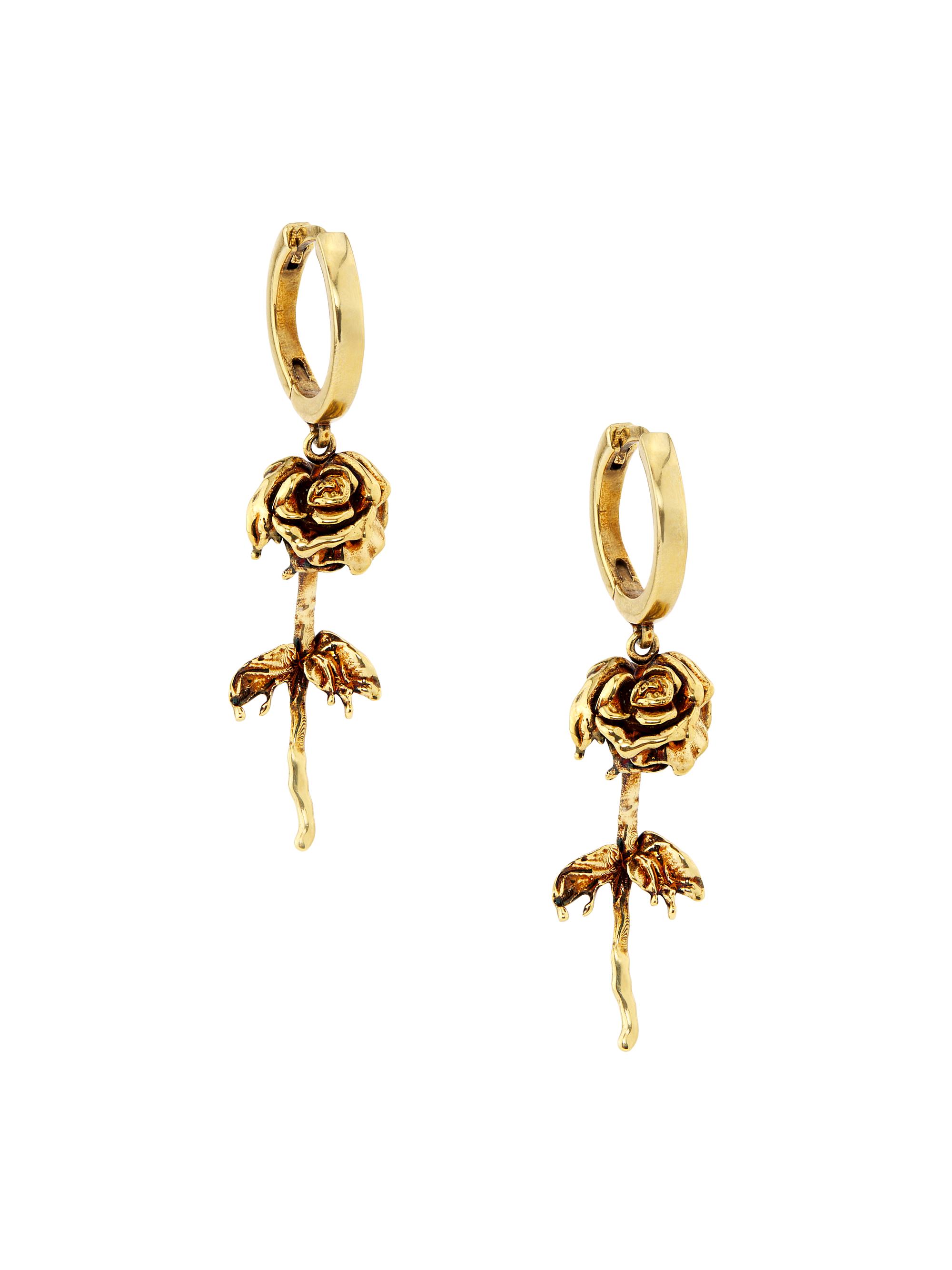 McQueen Women's Goldtone Dipped Rose Drop Earrings - Giallohava