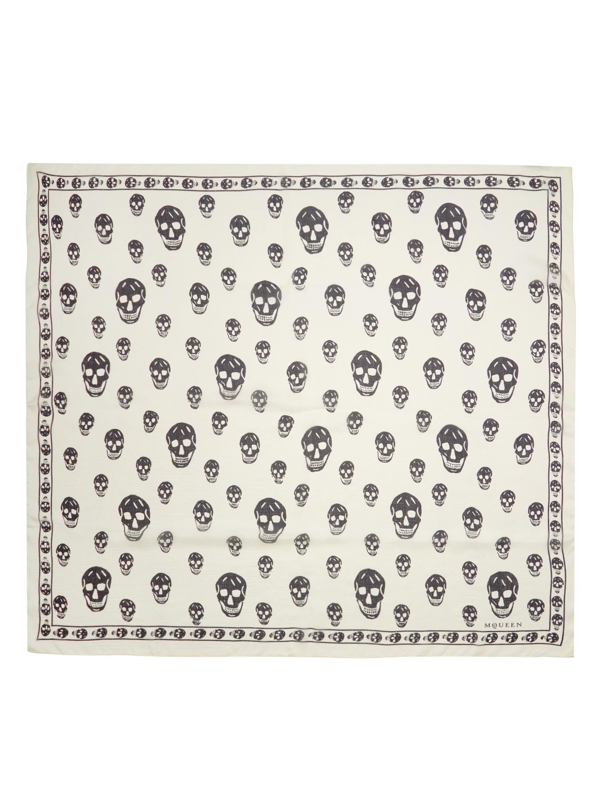 McQueen Women's Silk Skull Scarf -  Black | Thumbnail 5