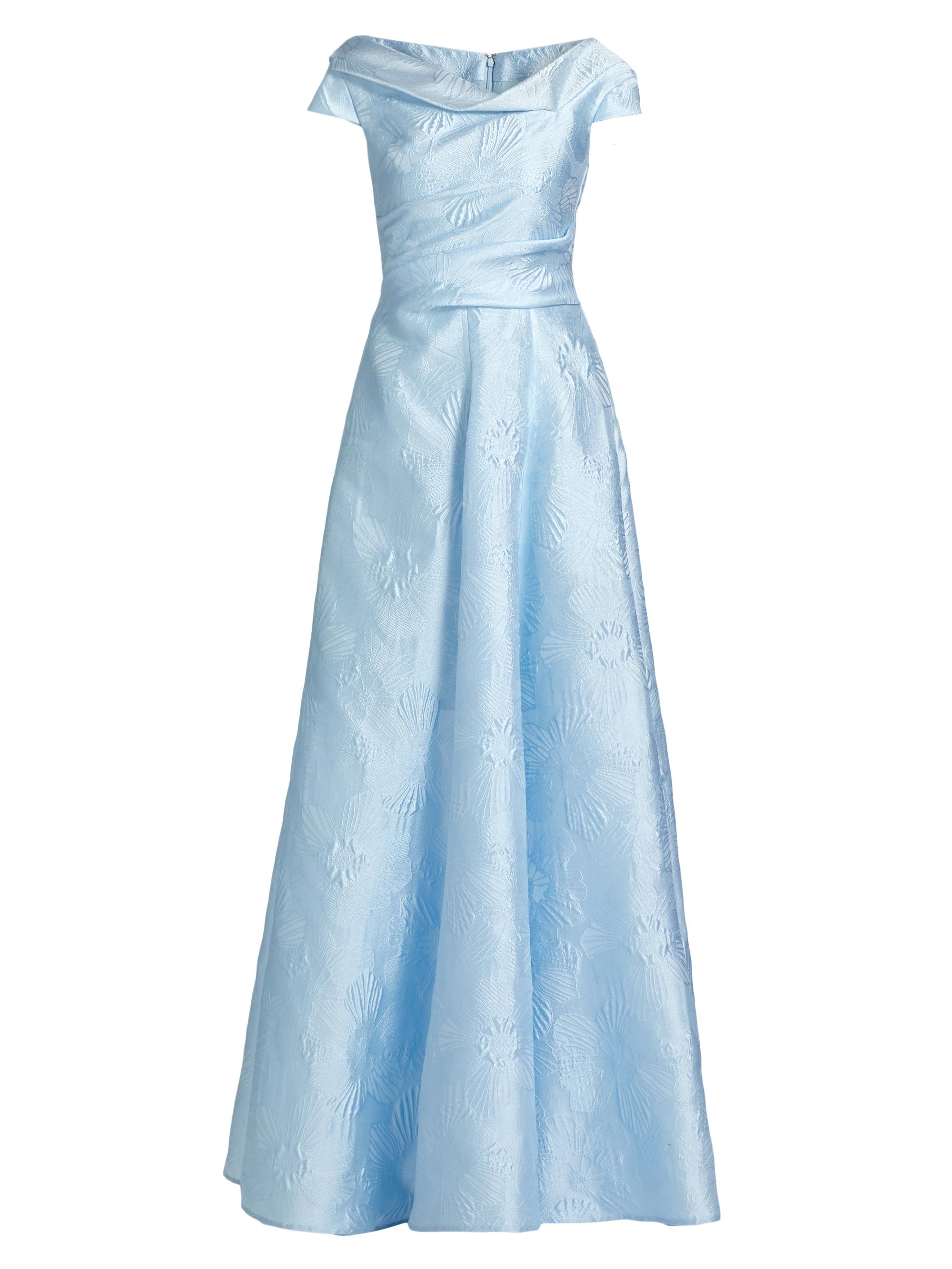 Talbot Runhof Women's Floral Jacquard Fit & Flare Gown - Sky