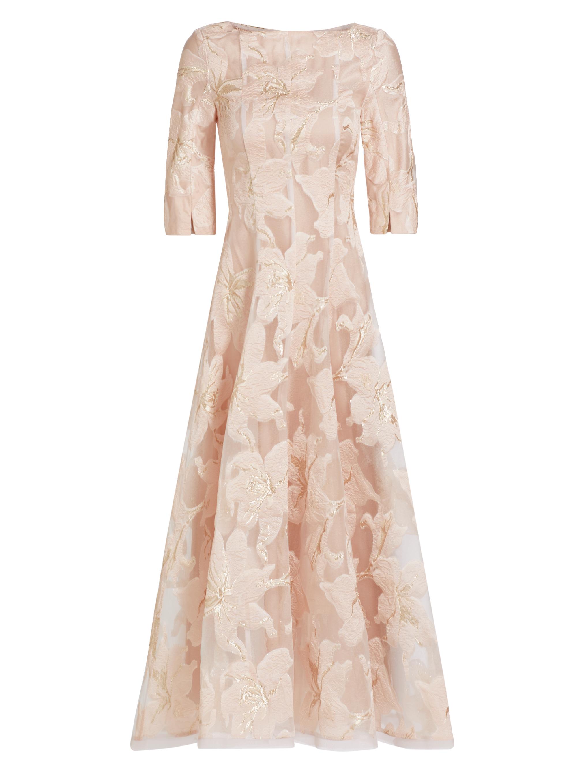 Talbot Runhof Women's Floral Jacquard Fit & Flare Midi-Dress - Marble