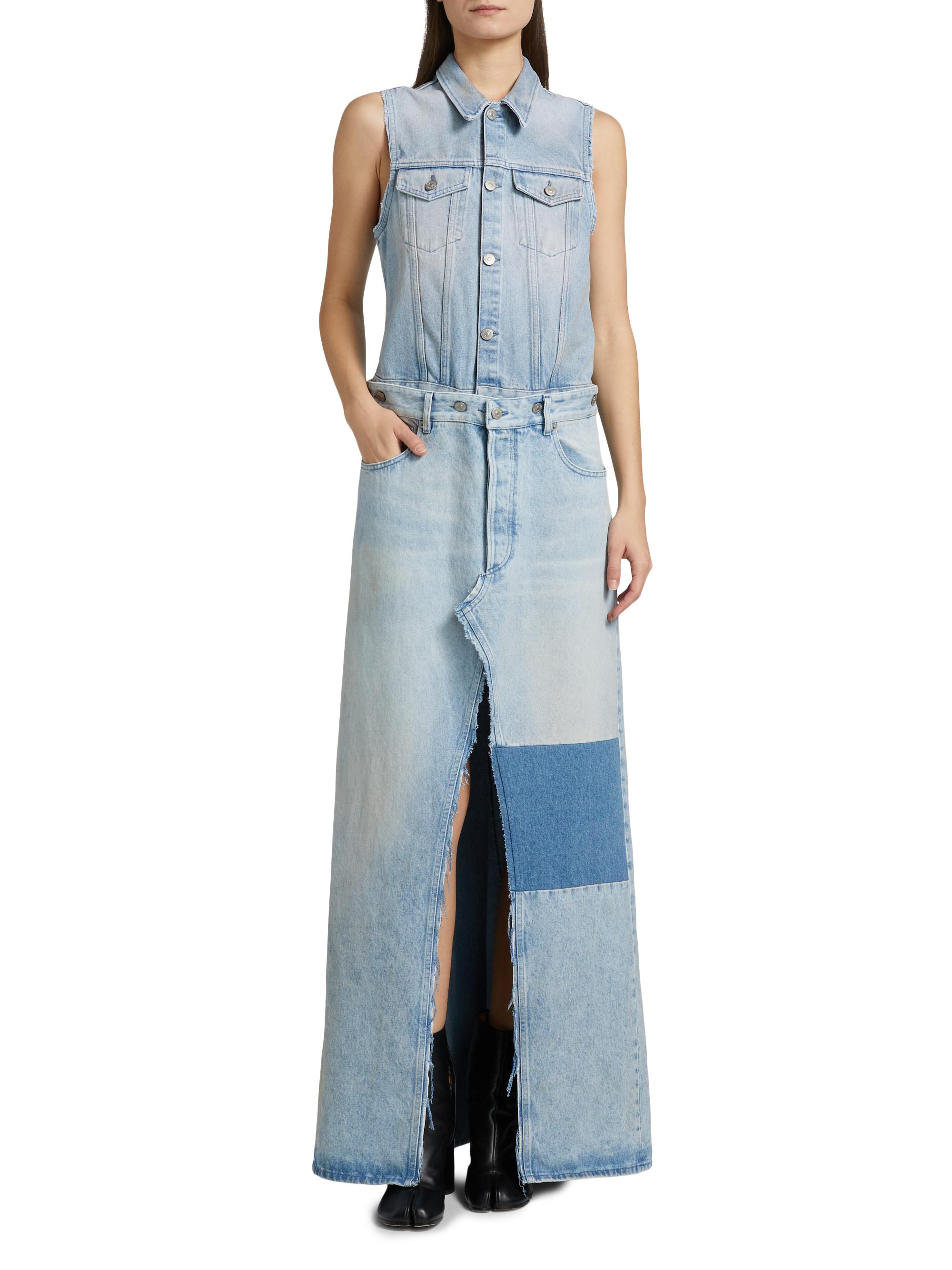 MM6 Maison Margiela Women's Denim Maxi Shirtdress - Medium Blue