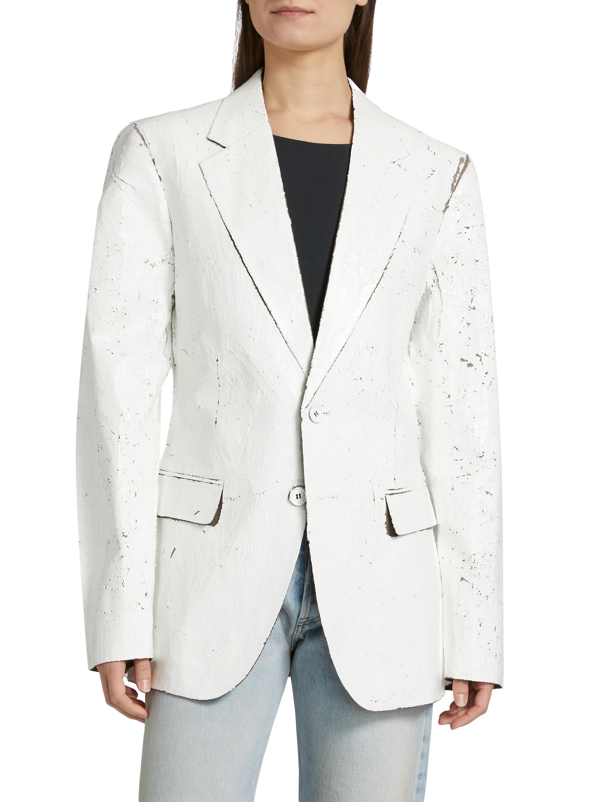 MM6 ジャケット MM6 Maison Margiela Painted Trucker Jacket White – ESSXNYC