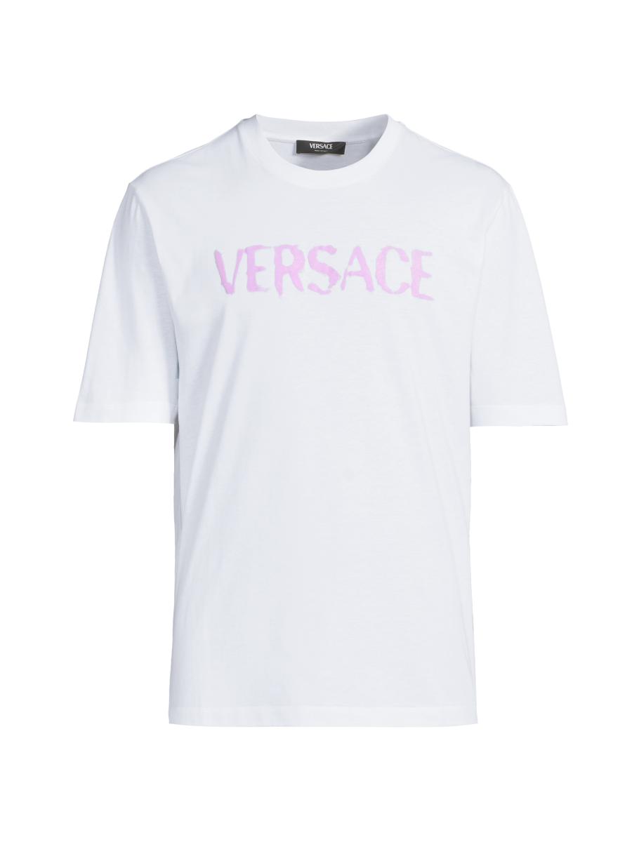Versace ロゴ プリント クルーネック T シャツ yukishop【激安コピー通販】 / ヴェルサーチ Versace 半袖シャツ