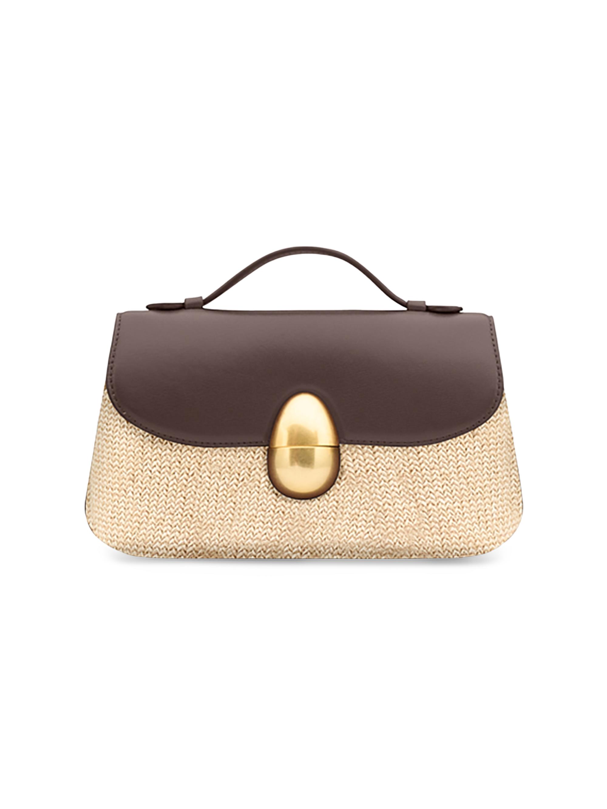 Neous Phoenix 1.0 Raffia & Leather Top Handle Bag | Saks Fifth Avenue