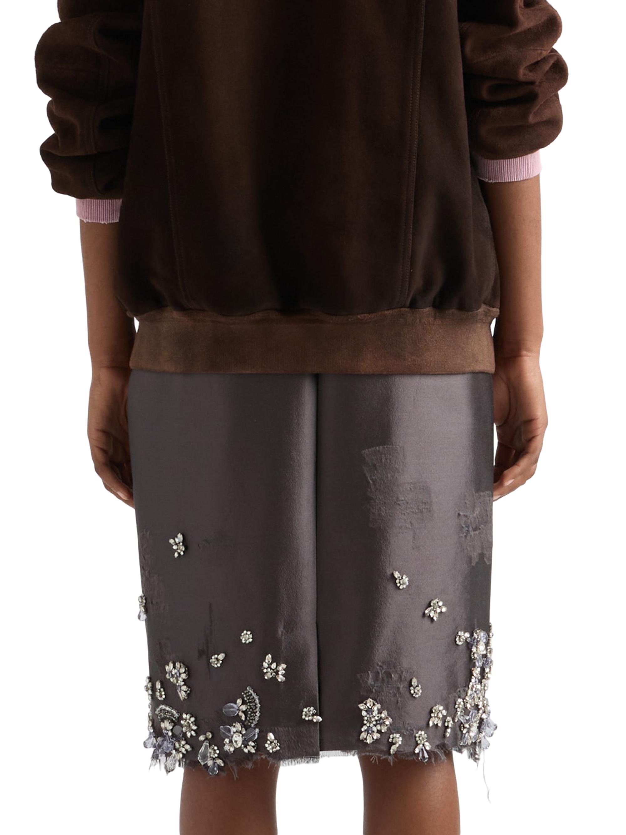 Prada Embroidered Silk and Wool Skirt | Saks Fifth Avenue